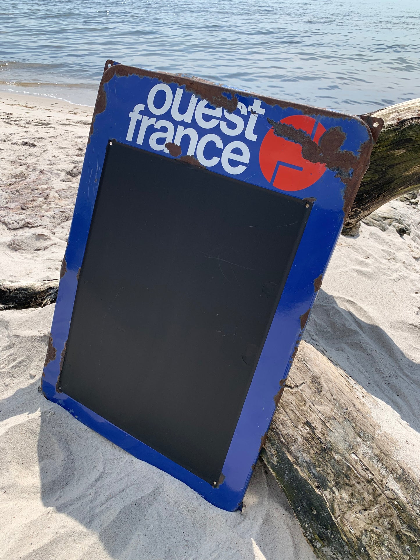 Fransk emaljeskilt med skrivefelt