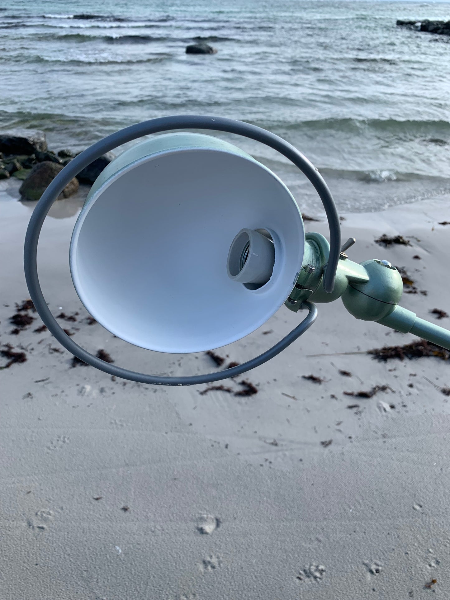 Jieldé lampe med to arme og bordbeslag - Grøn