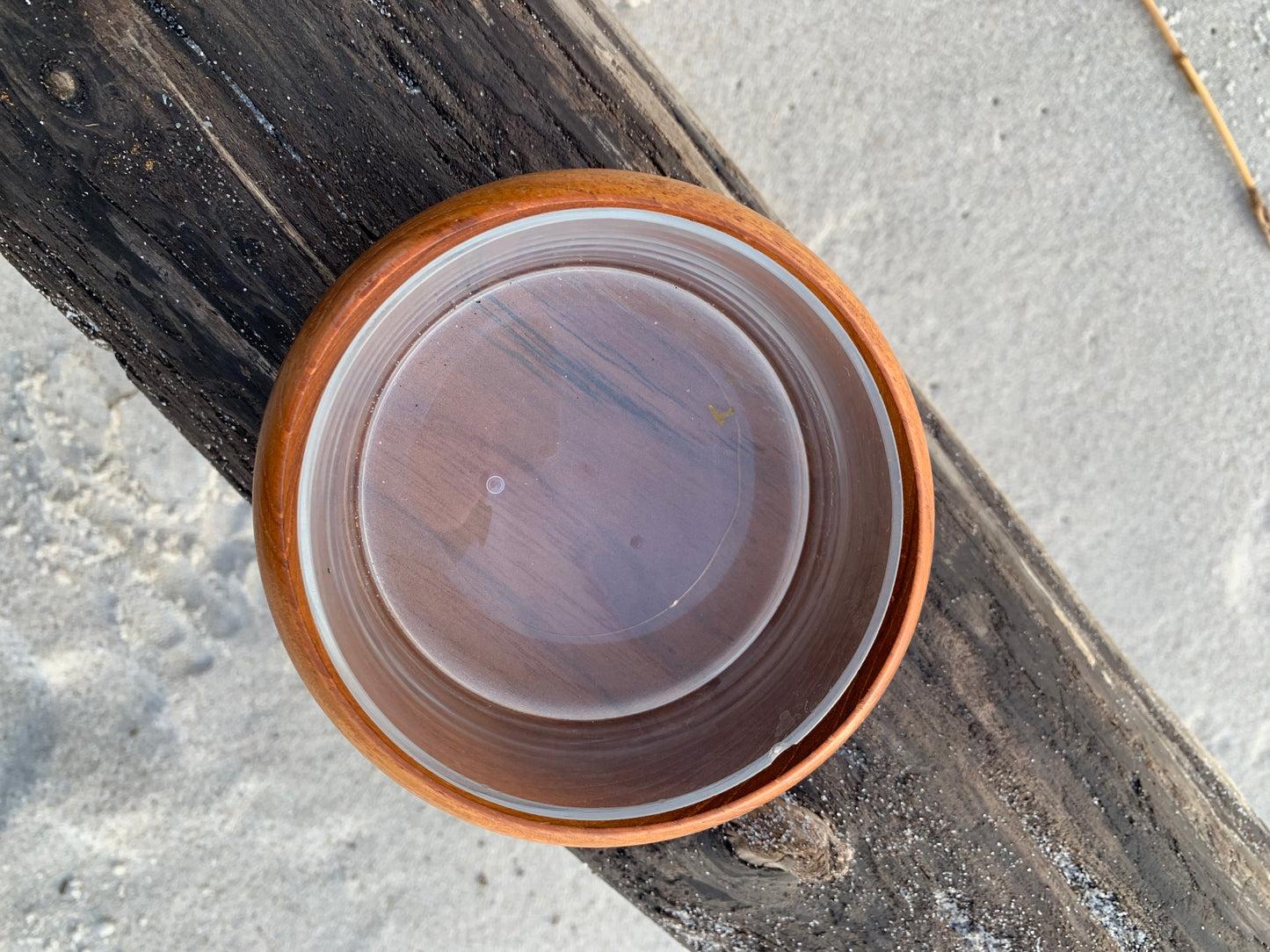 Teak krukke med låg