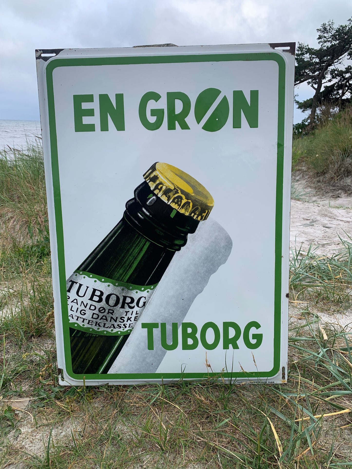 Emaljeskilt - Grøn Tuborg
