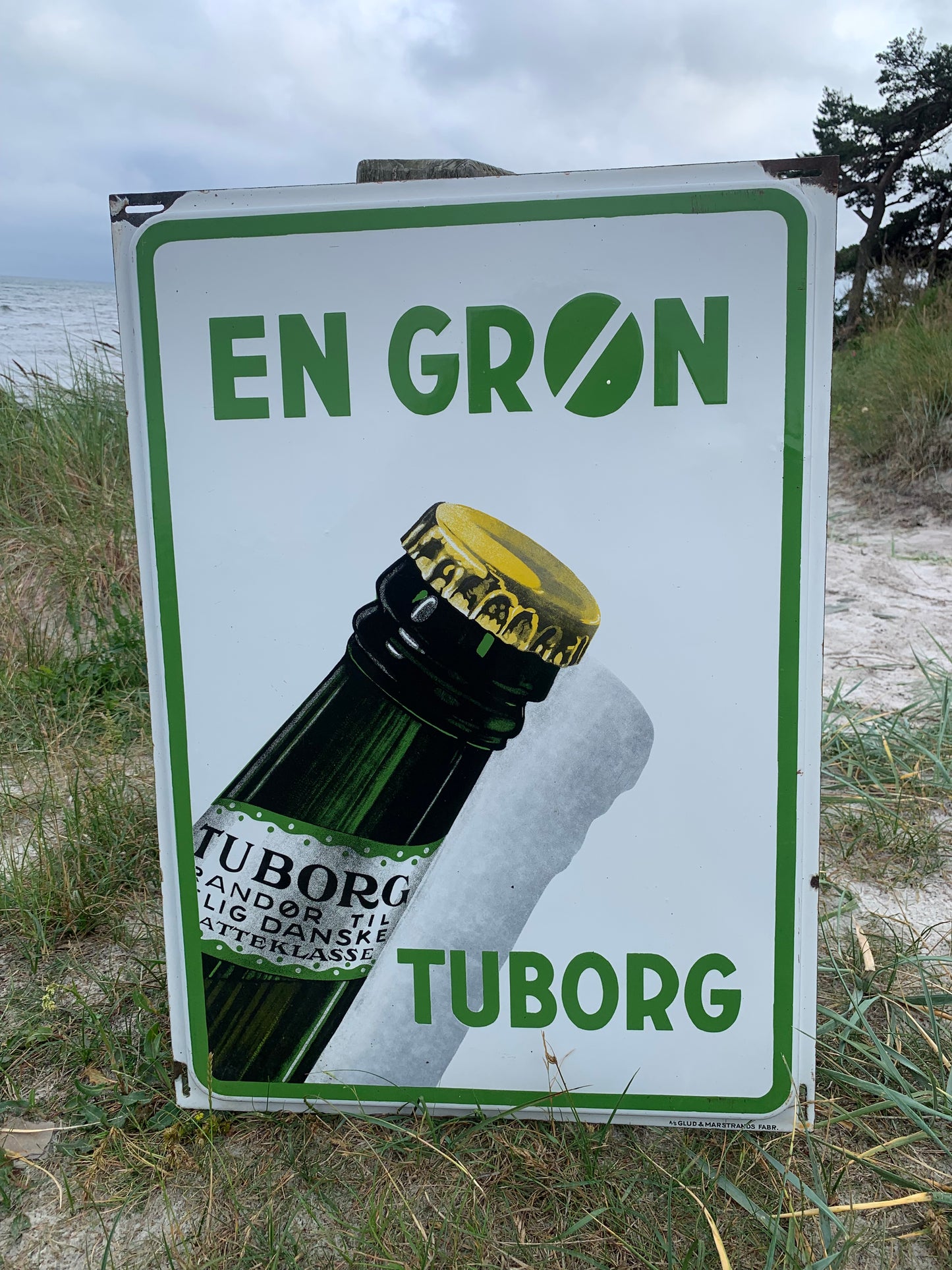 Emaljeskilt - Grøn Tuborg