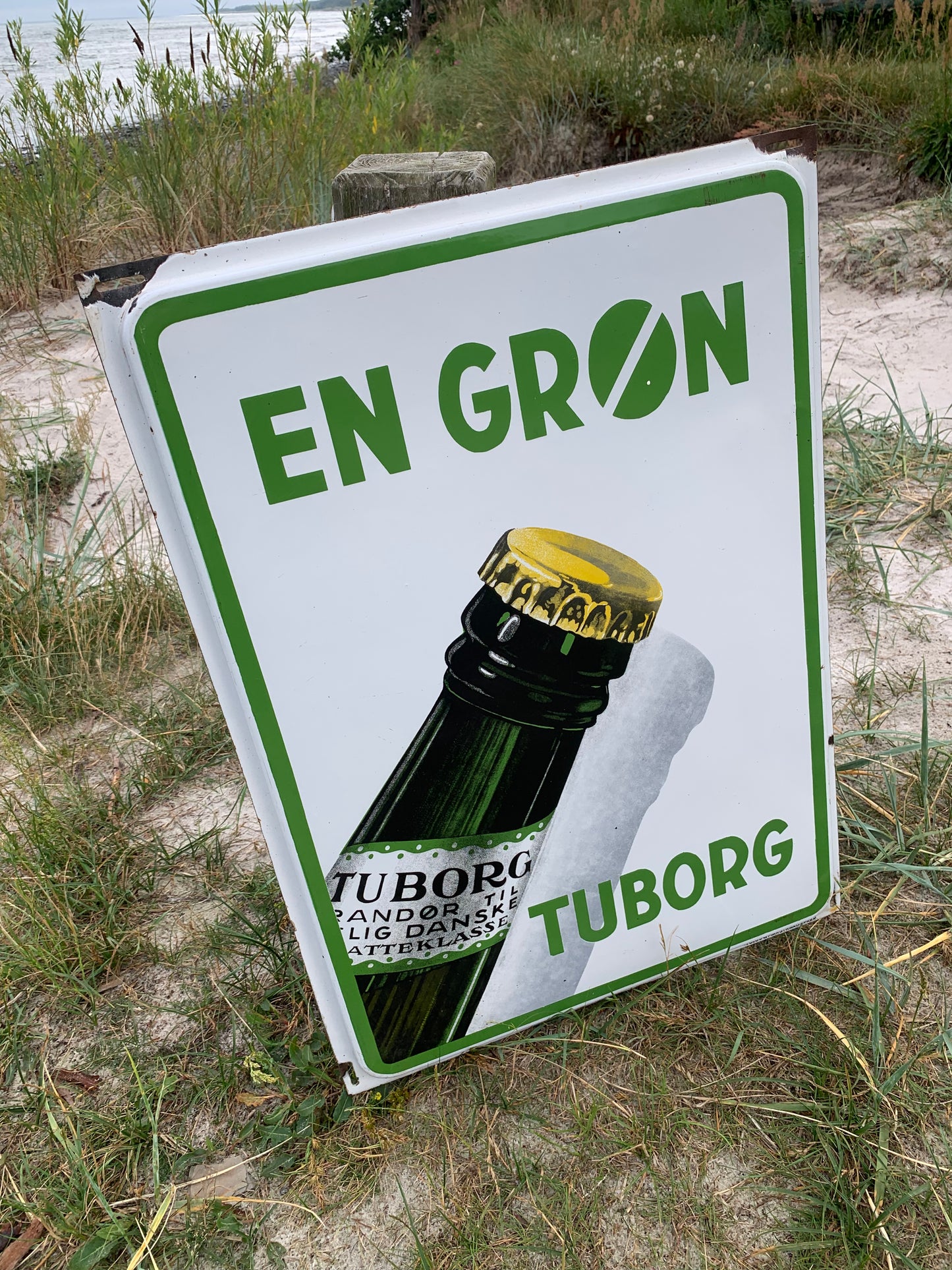 Emaljeskilt - Grøn Tuborg