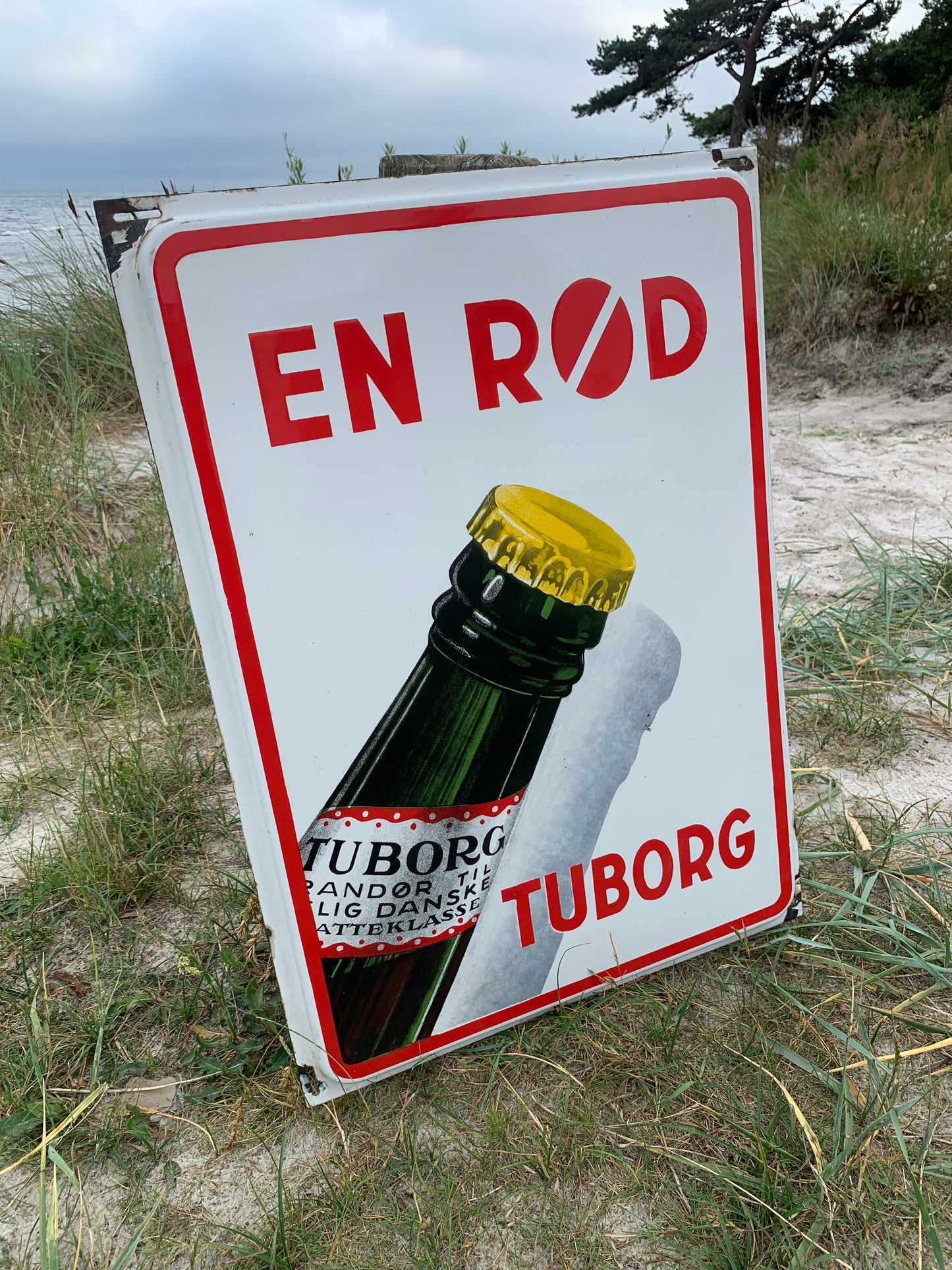 Emaljeskilt - “Rød Tuborg”