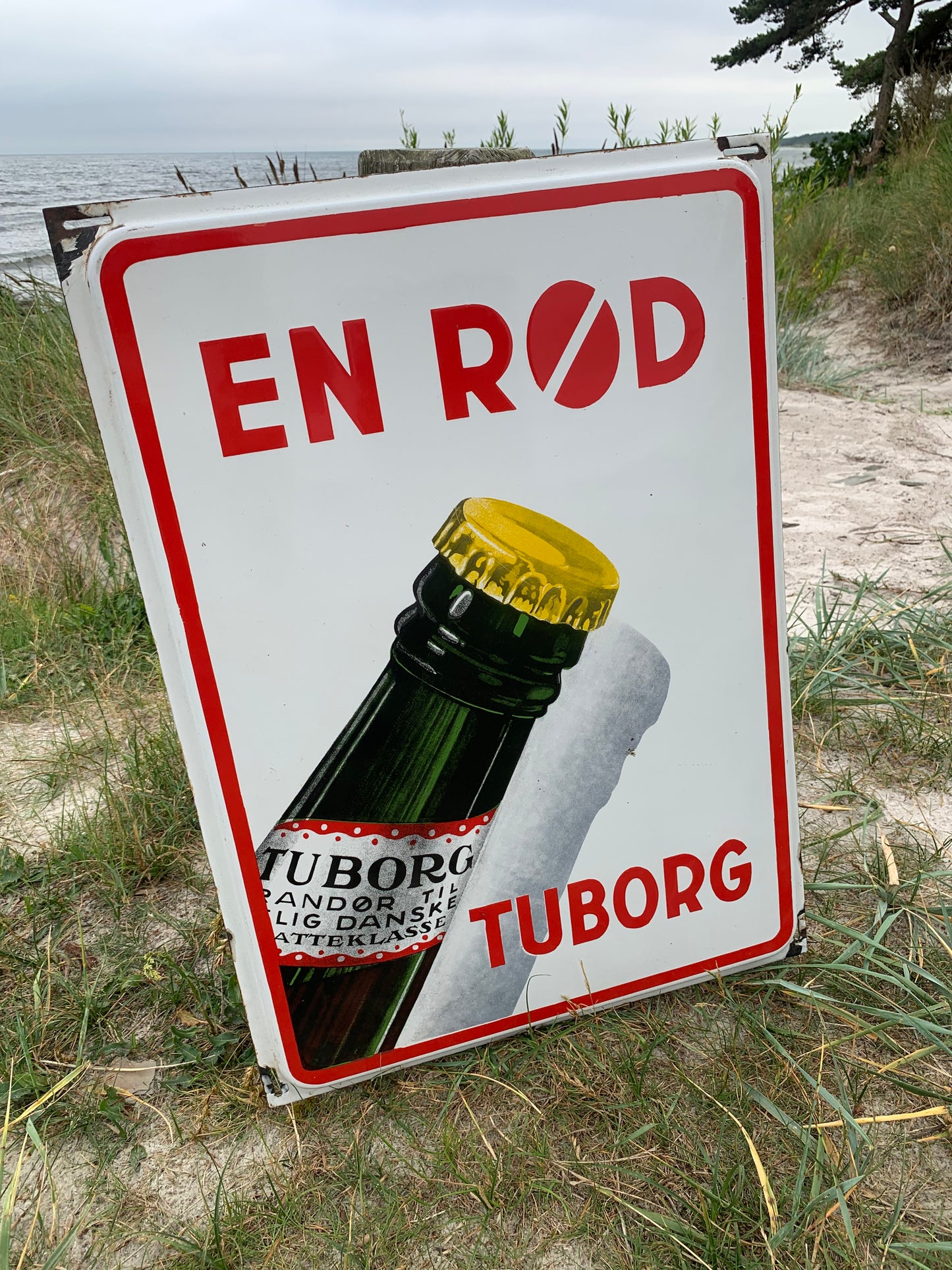 Emaljeskilt - “Rød Tuborg”