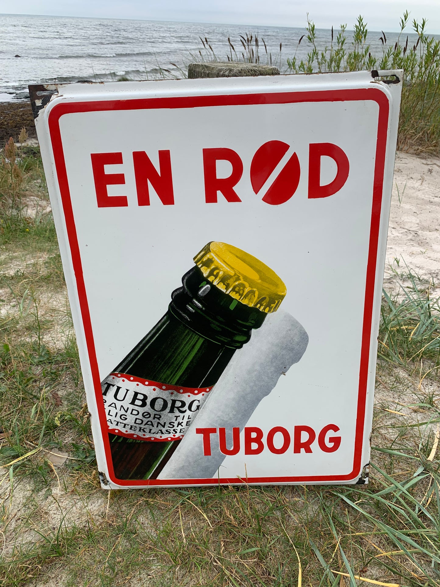 Emaljeskilt - “Rød Tuborg”