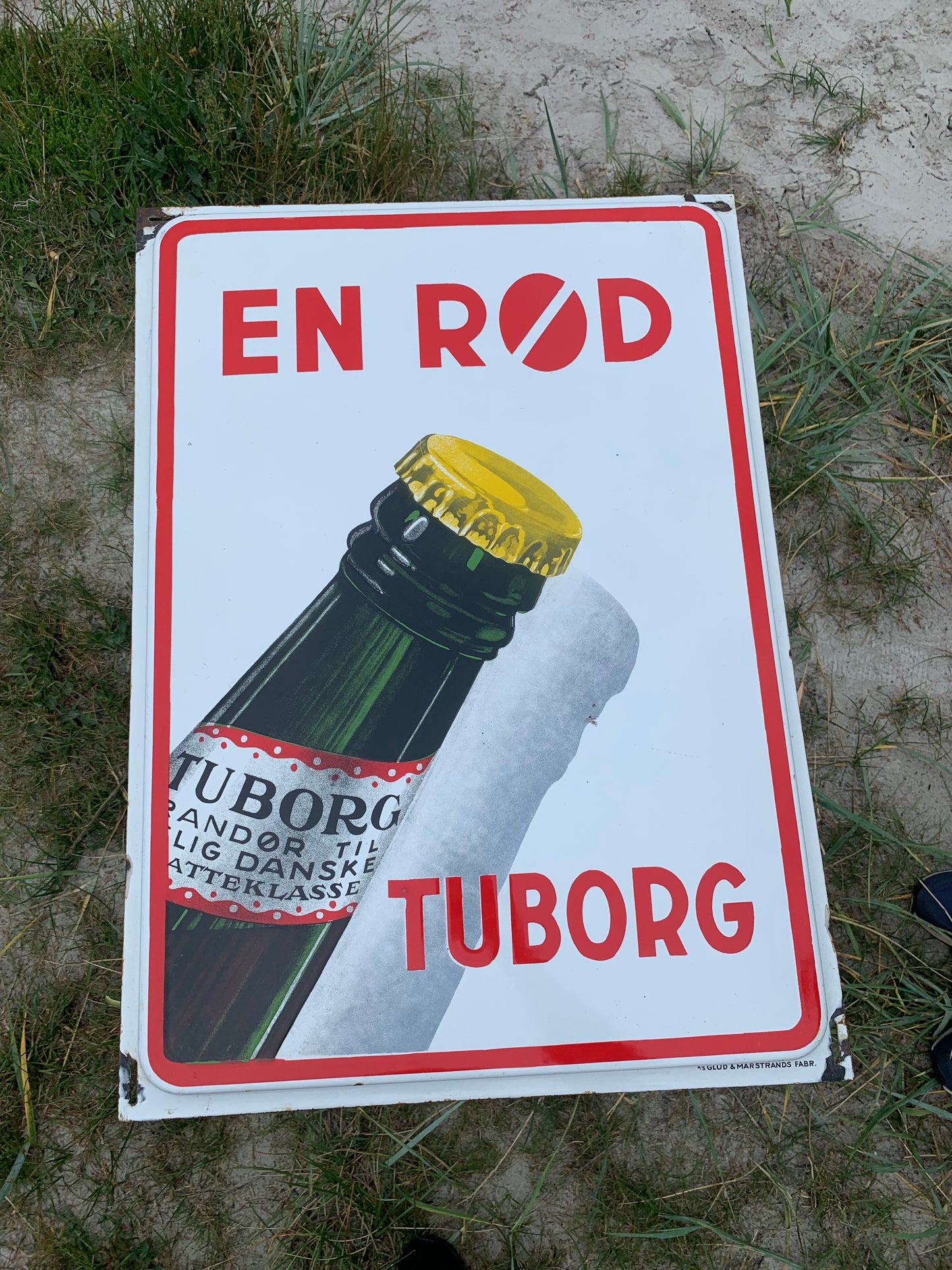 Emaljeskilt - “Rød Tuborg”