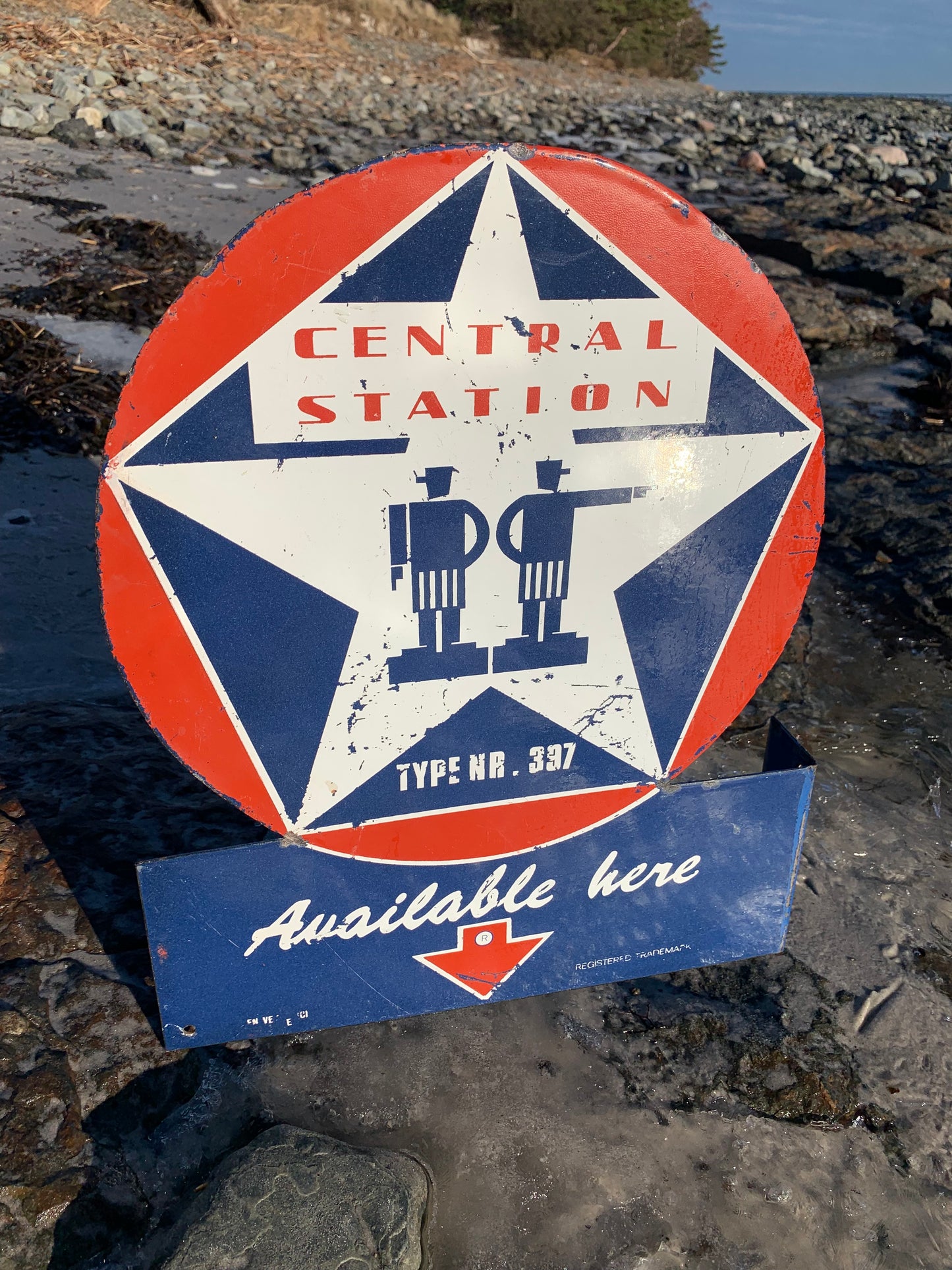 Fransk dobbeltsidigt skilt - Central station