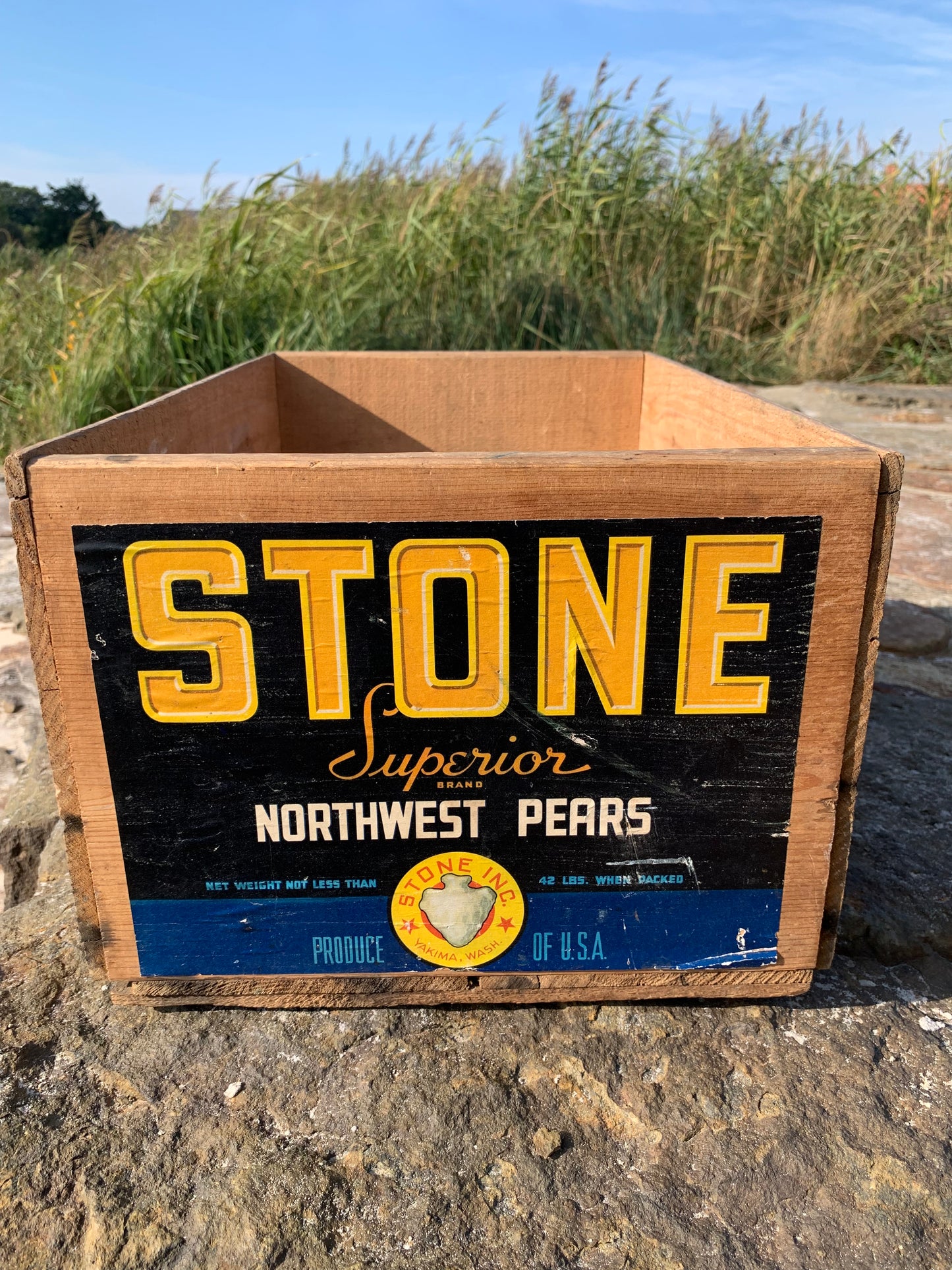 Trækasse med original reklamelabel