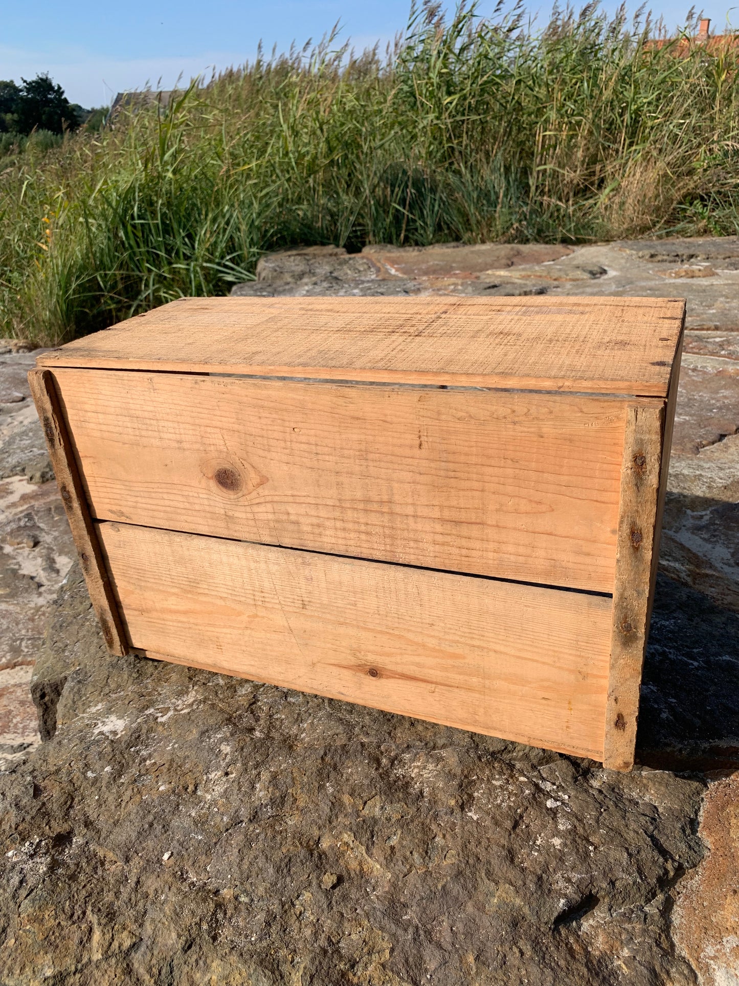 Trækasse med original reklamelabel