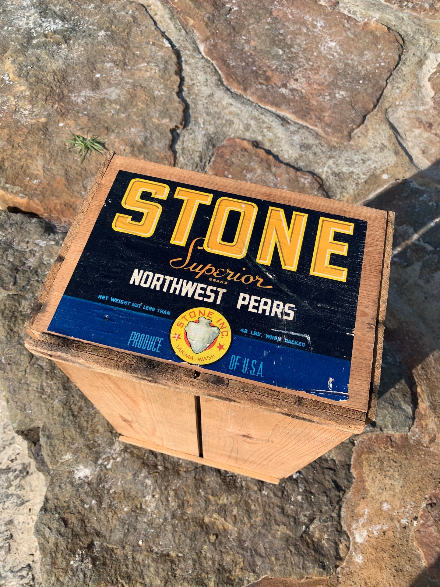 Trækasse med original reklamelabel