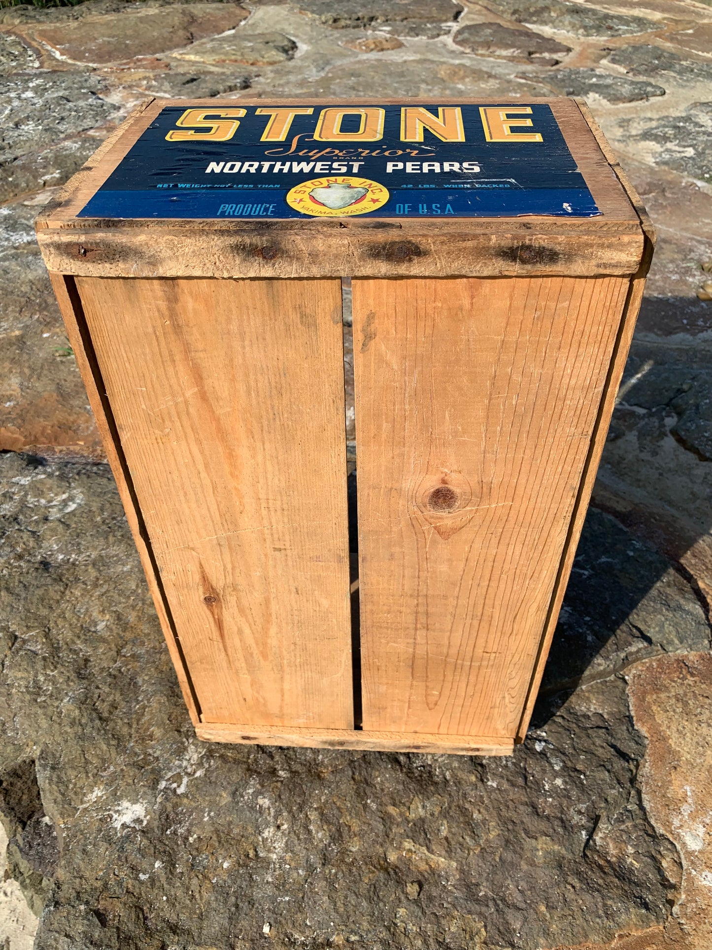 Trækasse med original reklamelabel