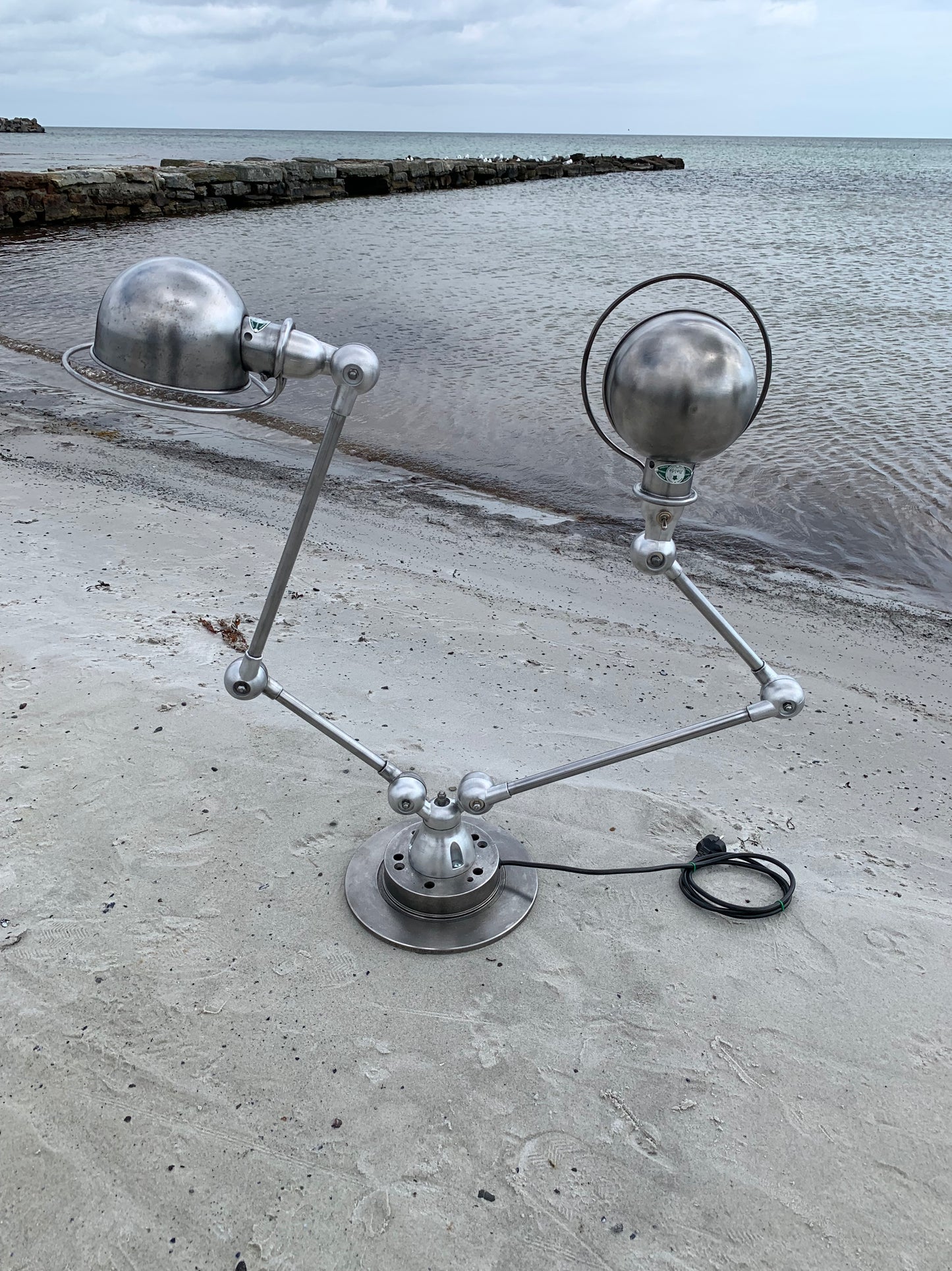 Jieldé bord/væg/loft lampe med dobbelt beslag og 2 x 2 arme