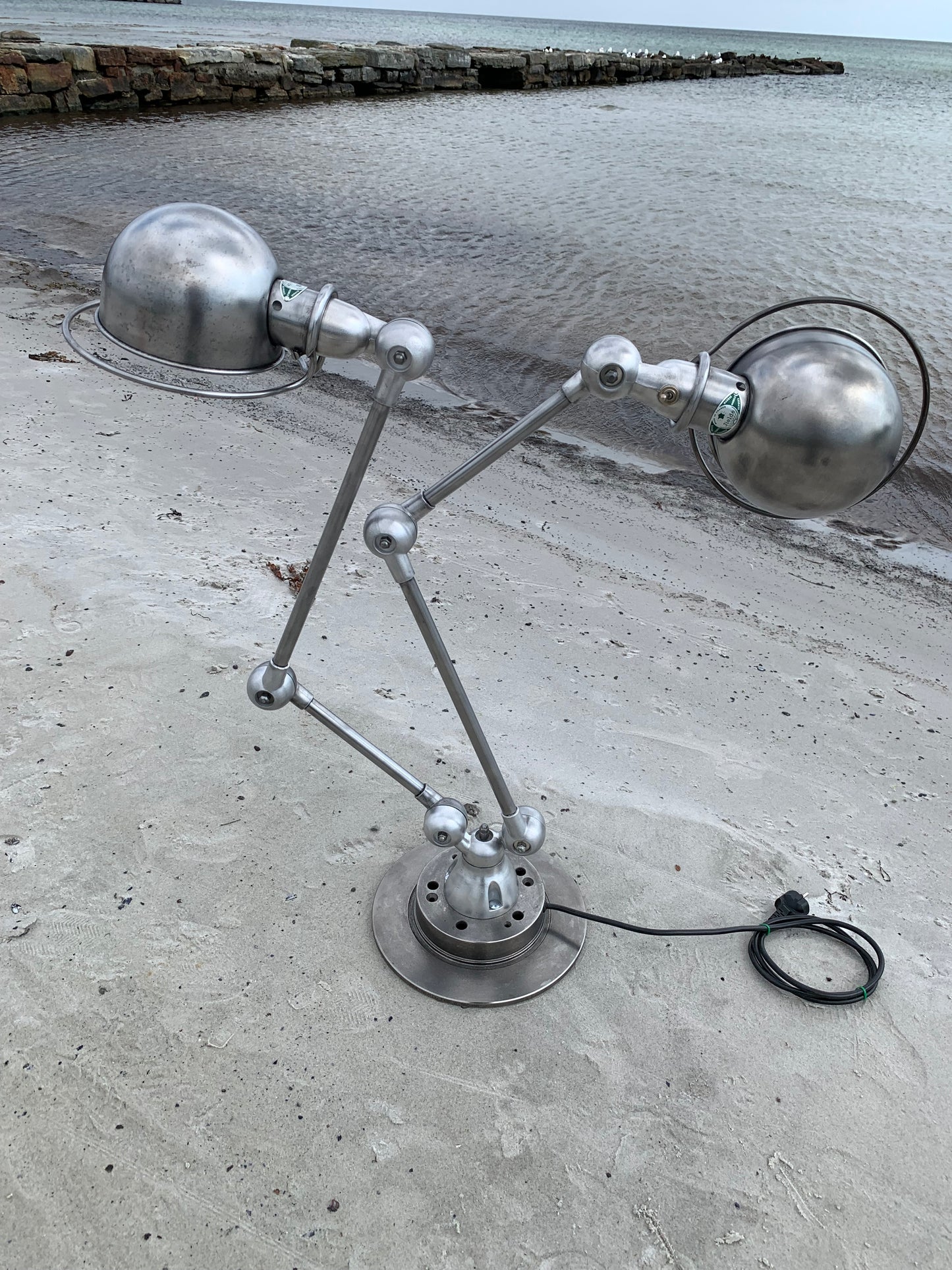 Jieldé bord/væg/loft lampe med dobbelt beslag og 2 x 2 arme
