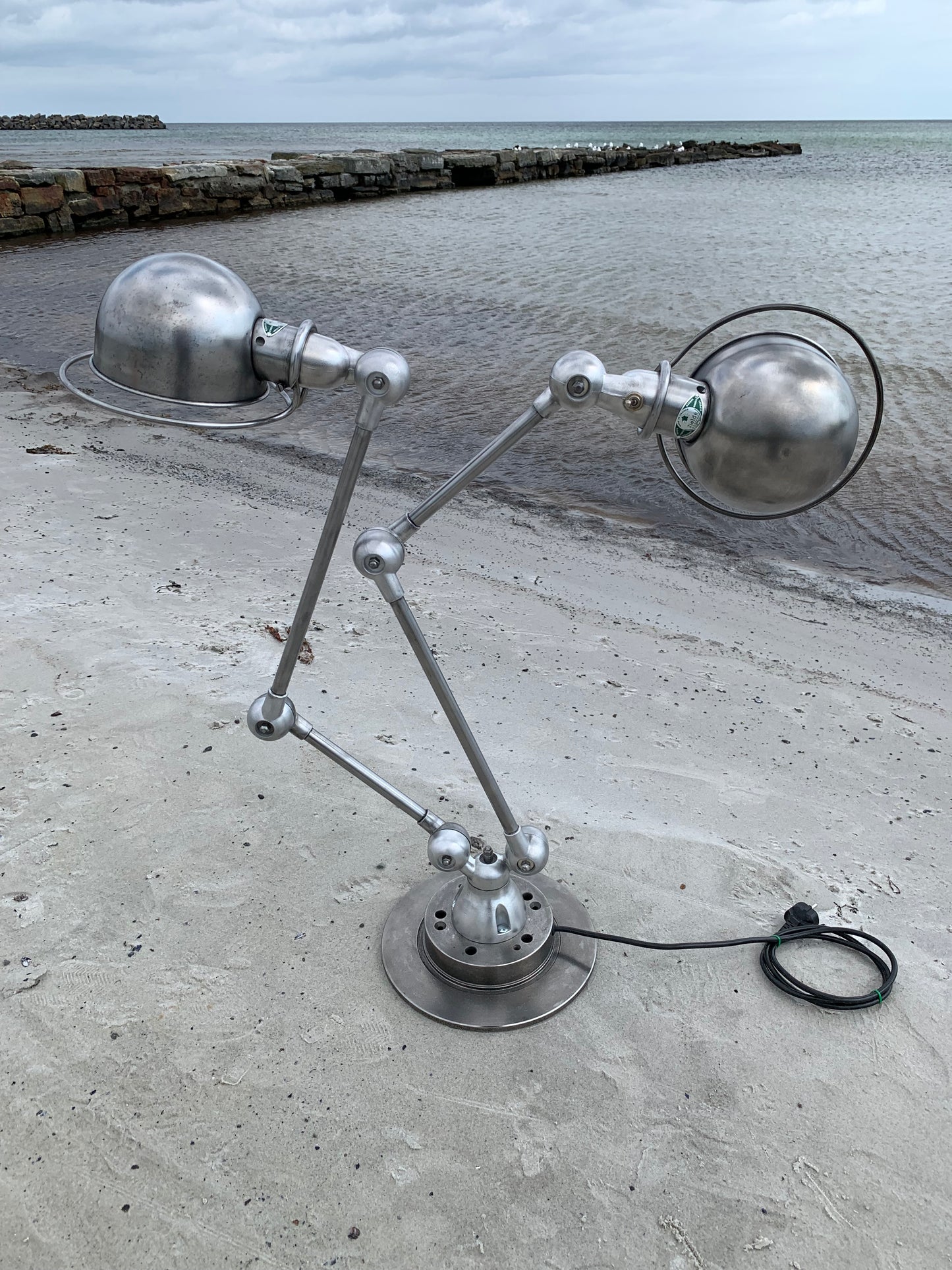 Jieldé bord/væg/loft lampe med dobbelt beslag og 2 x 2 arme