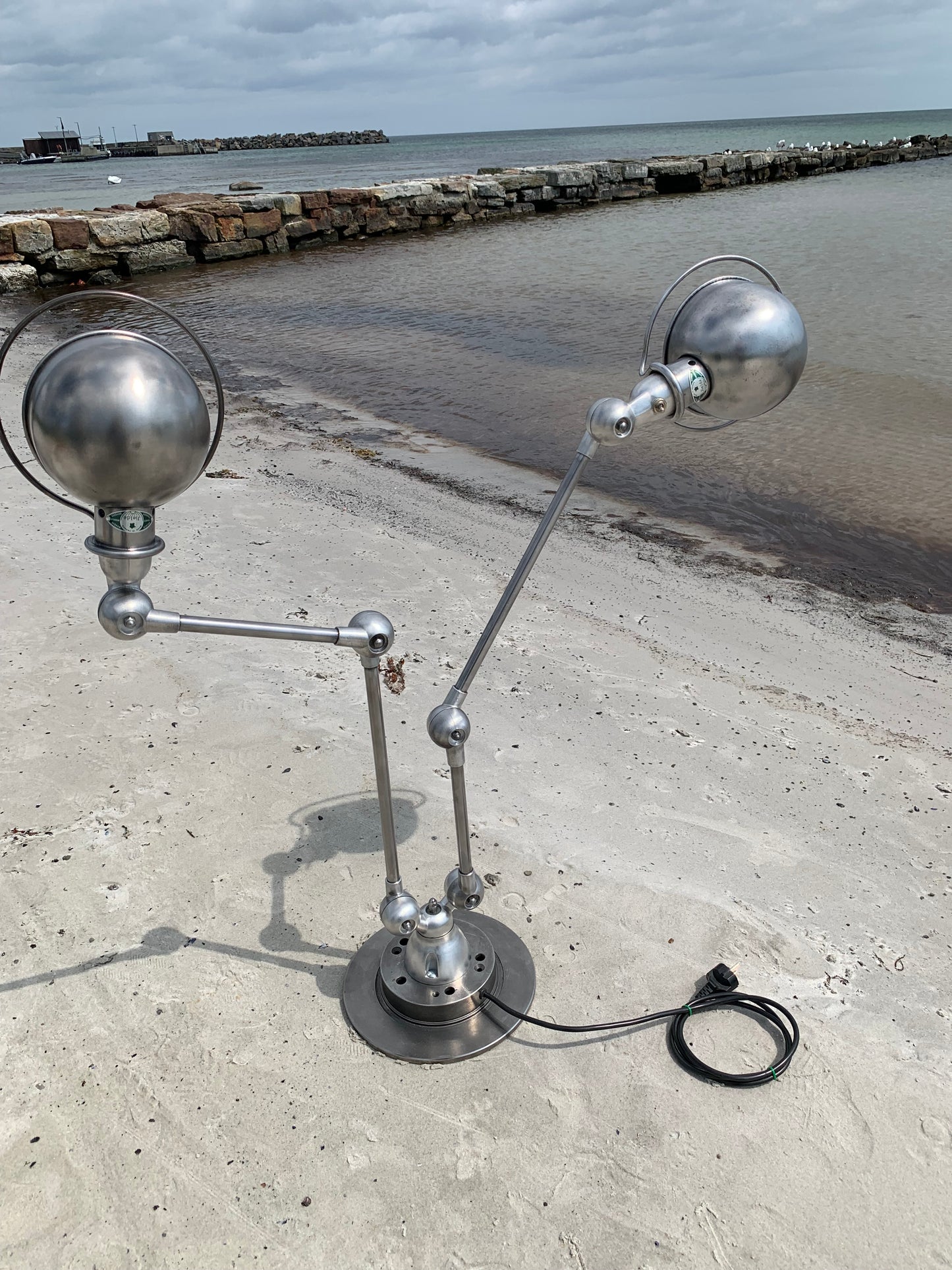 Jieldé bord/væg/loft lampe med dobbelt beslag og 2 x 2 arme