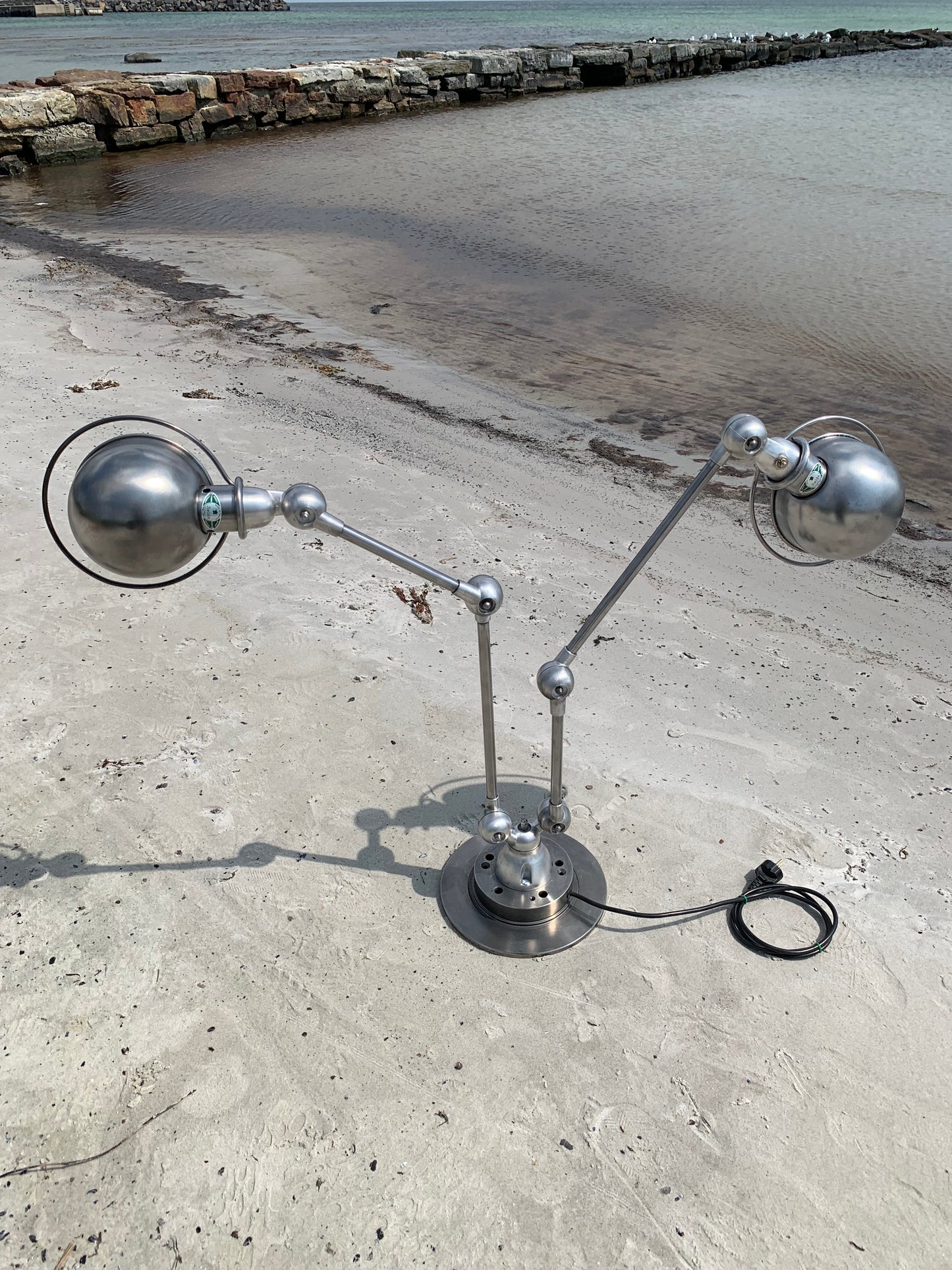 Jieldé bord/væg/loft lampe med dobbelt beslag og 2 x 2 arme