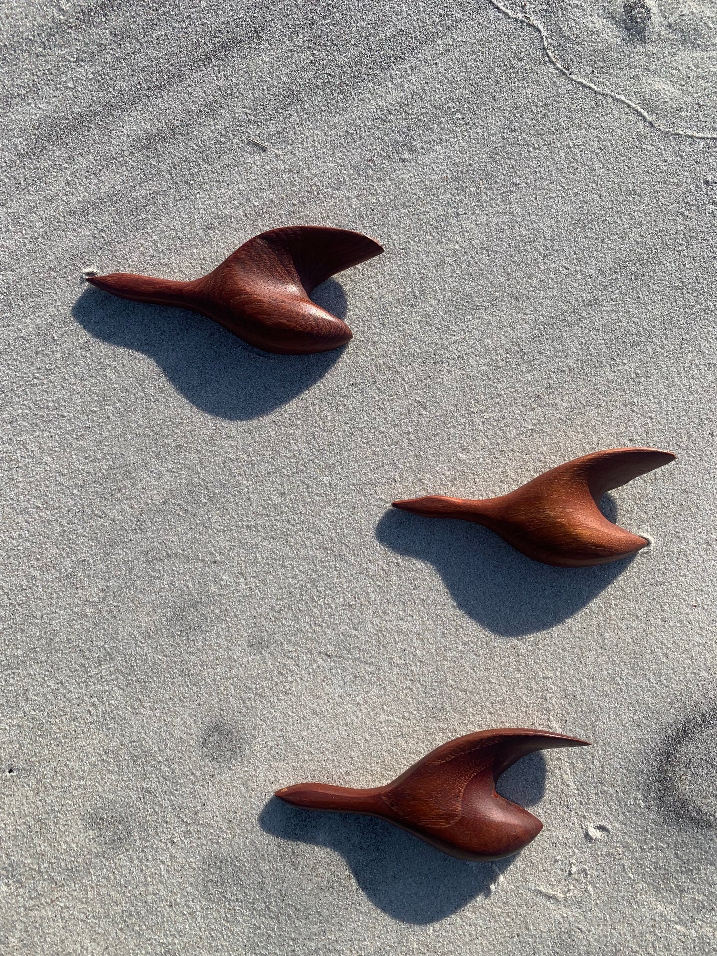 Fugle i teak - 3 stk.