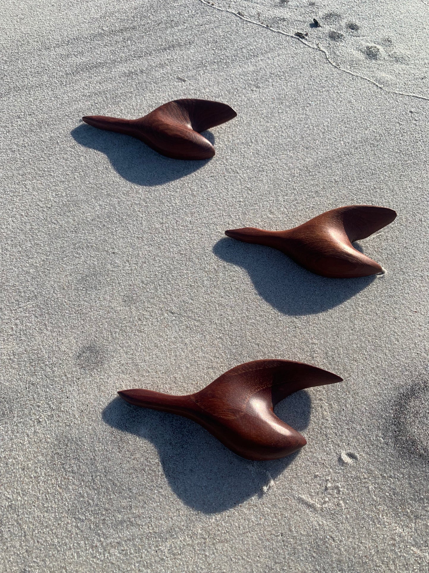 Fugle i teak - 3 stk.