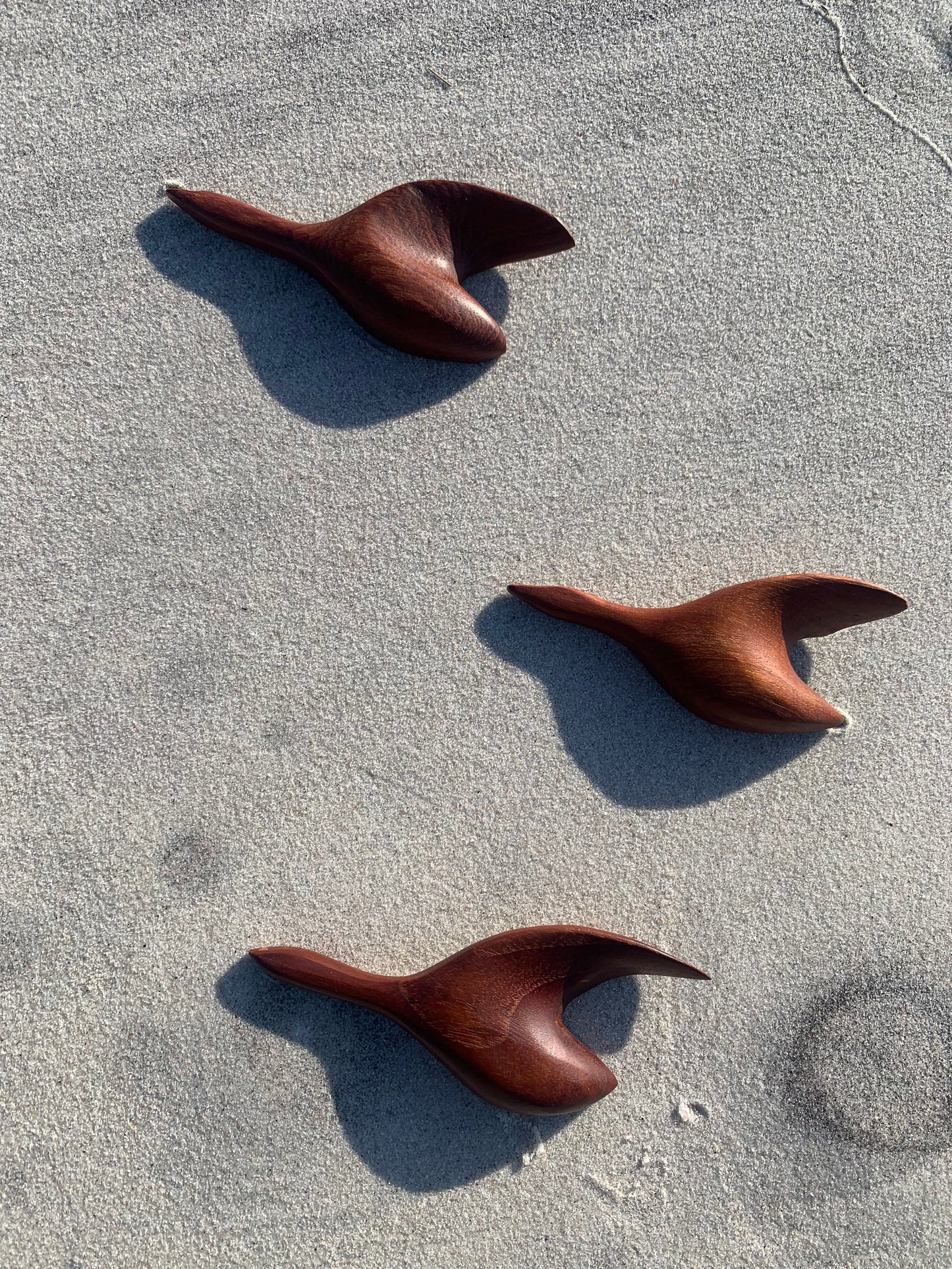 Fugle i teak - 3 stk.