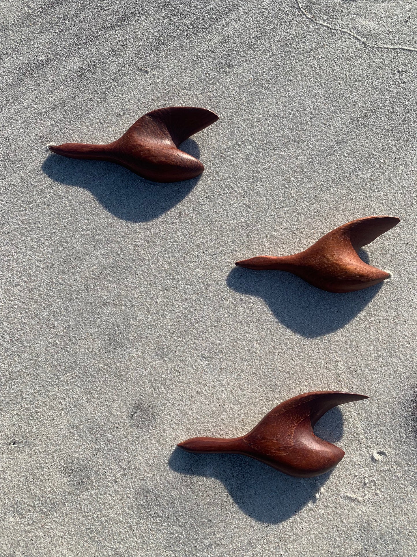 Fugle i teak - 3 stk.