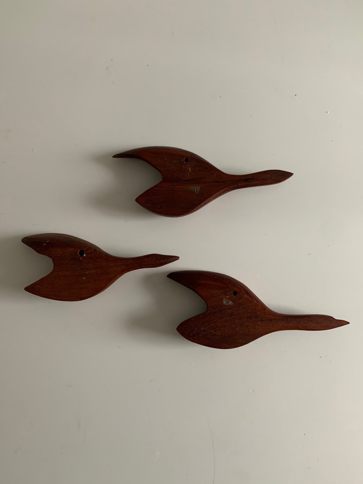 Fugle i teak - 3 stk.