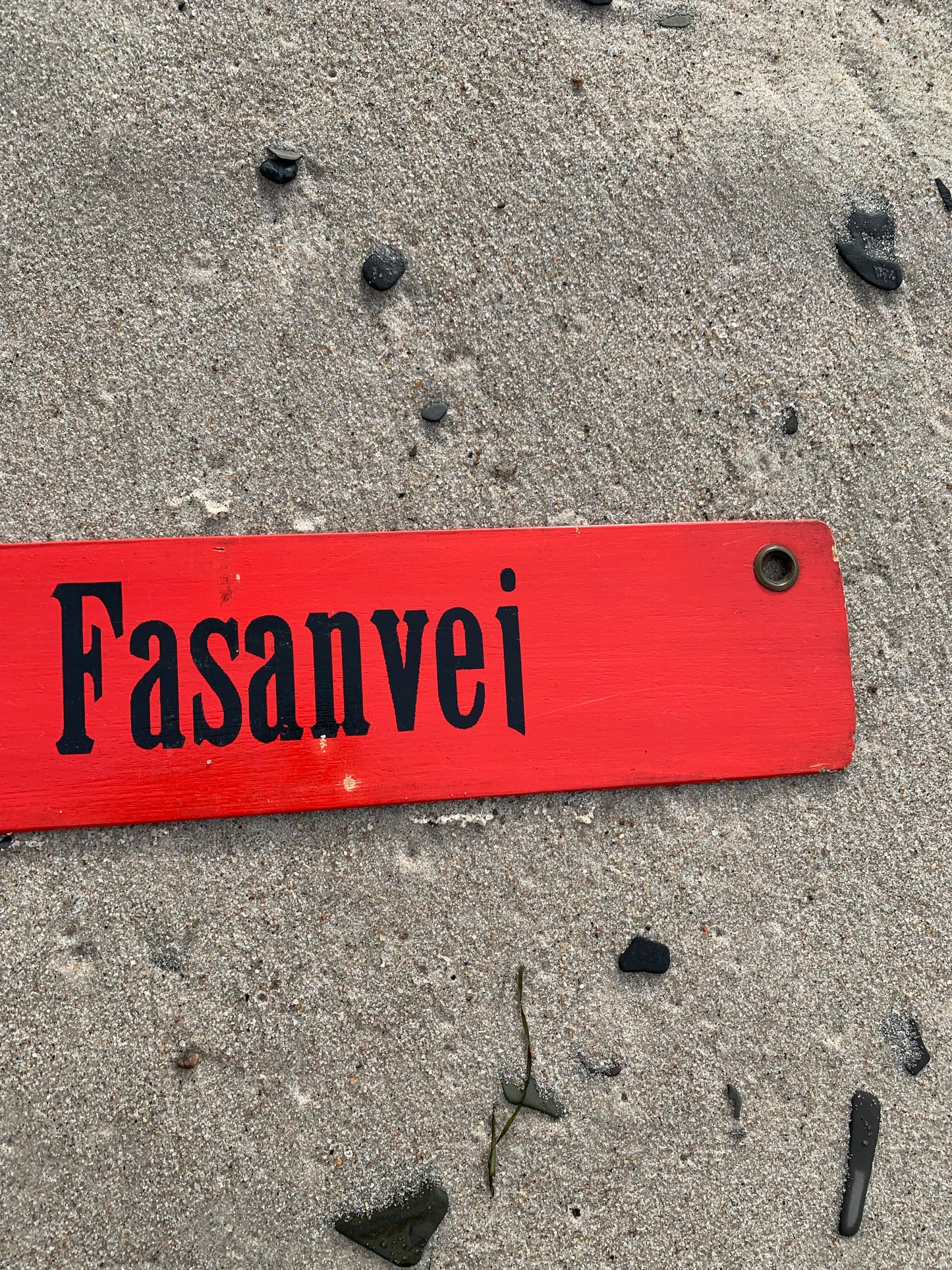 Gammelt sporvognsskilt Ndr. Fasanvej/Nørrebro Remise