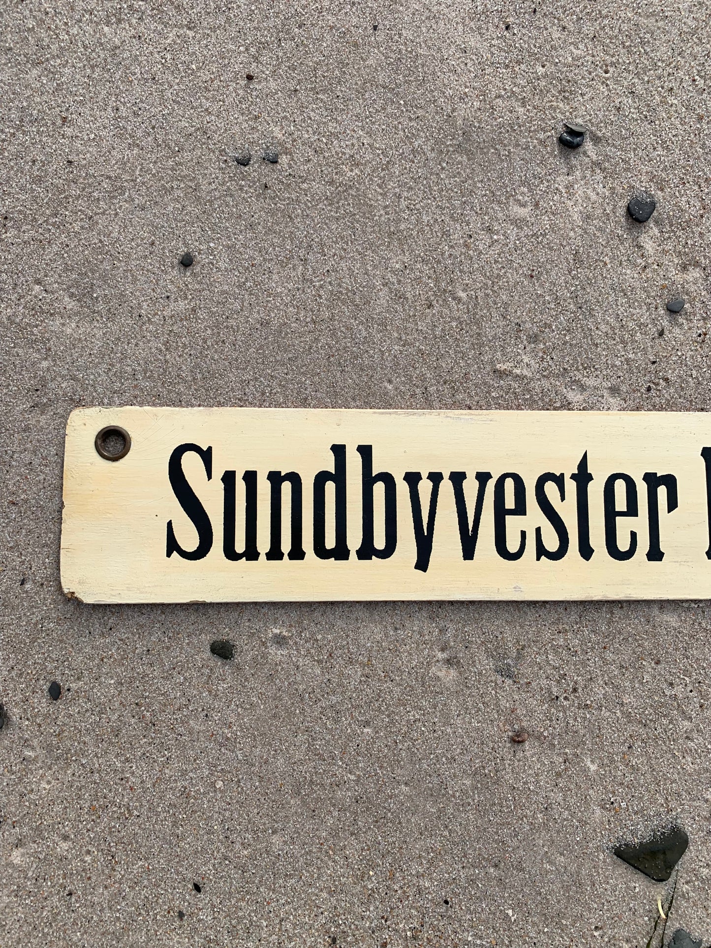 Gammelt sporvognsskilt Sundby Remise/Sundbyvester Plads
