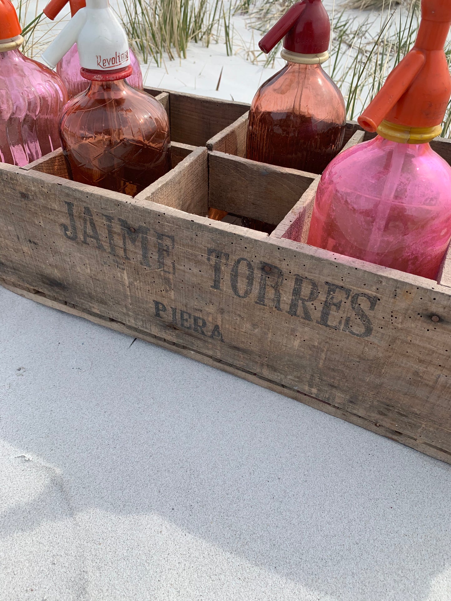 Original trækasse fra Spanien til 10 sifonflasker