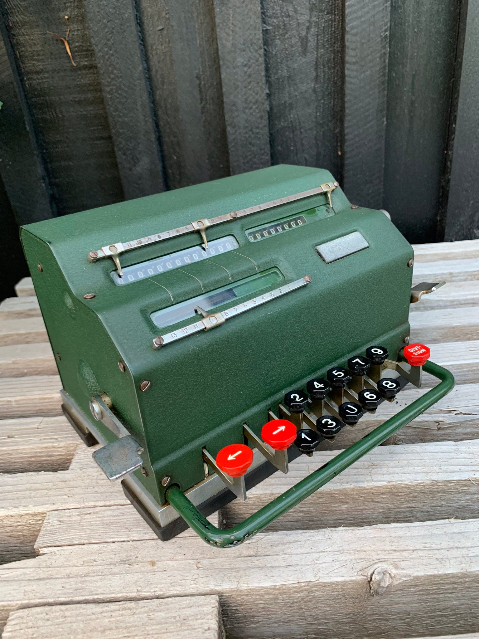 nøgen Blodig udmelding Sjov gammel grøn mekanisk regnemaskine – FRU DUE
