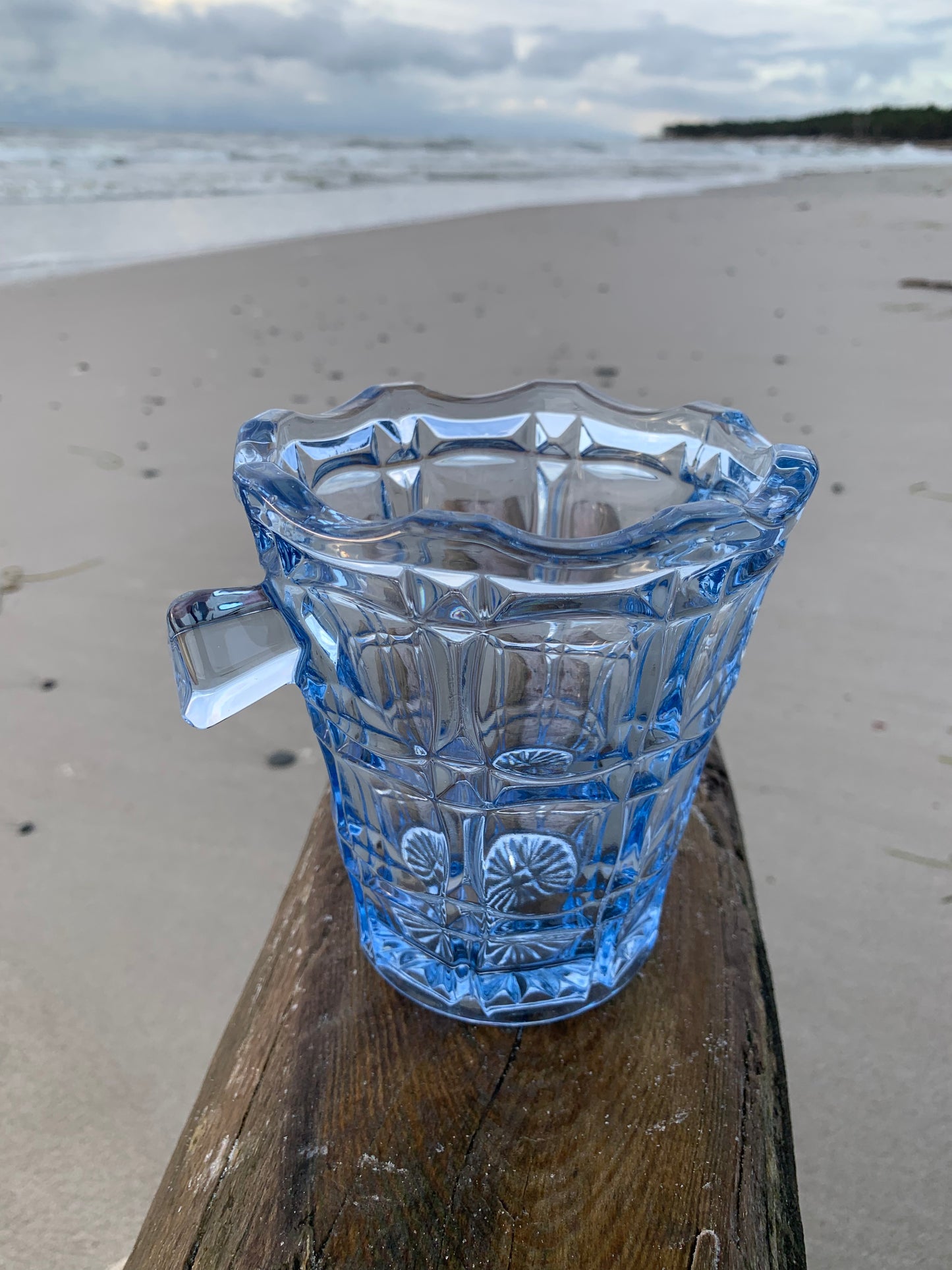 Isspand i glas - Blå