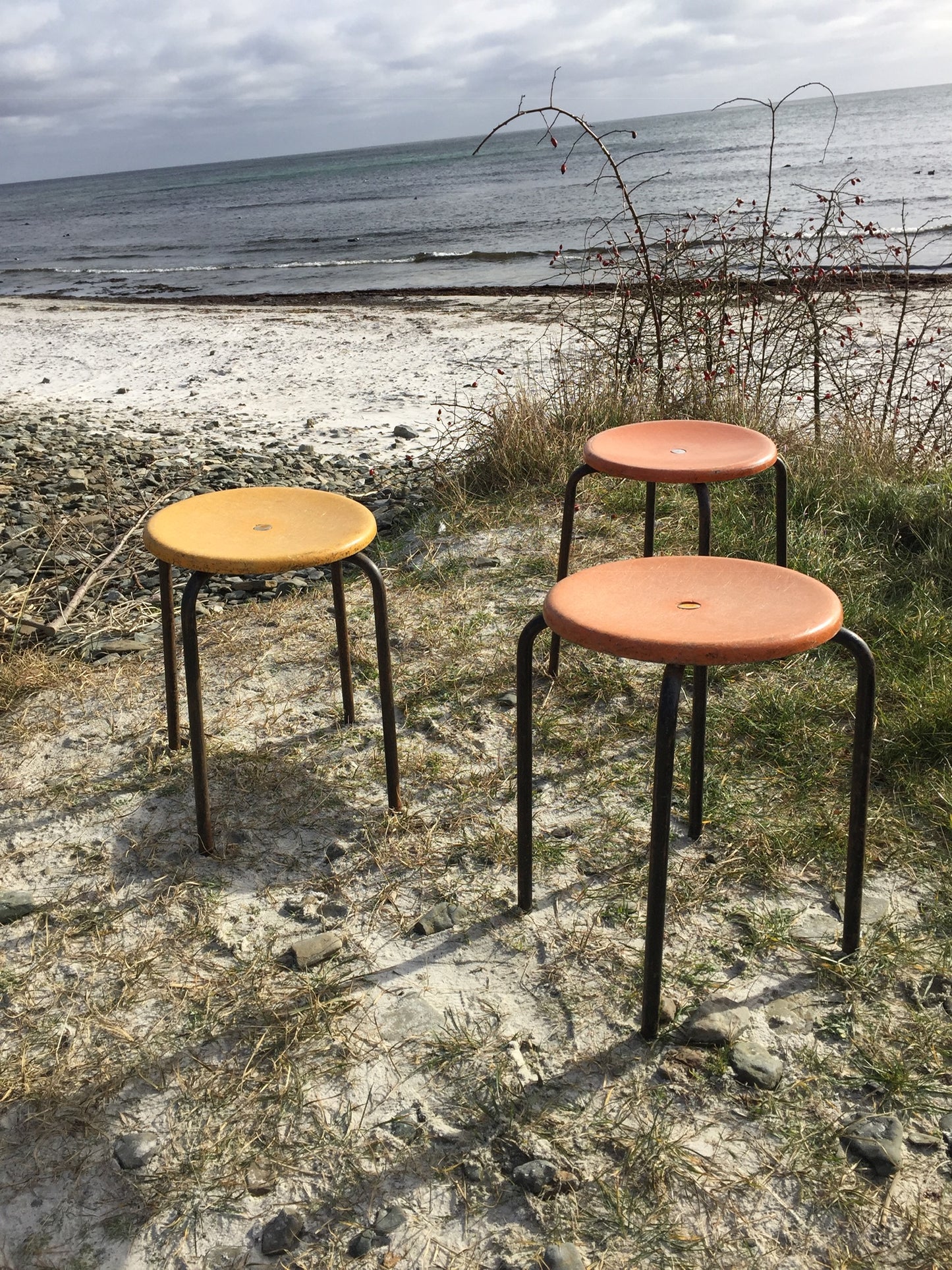 Glasfiber taburet med masser af patina