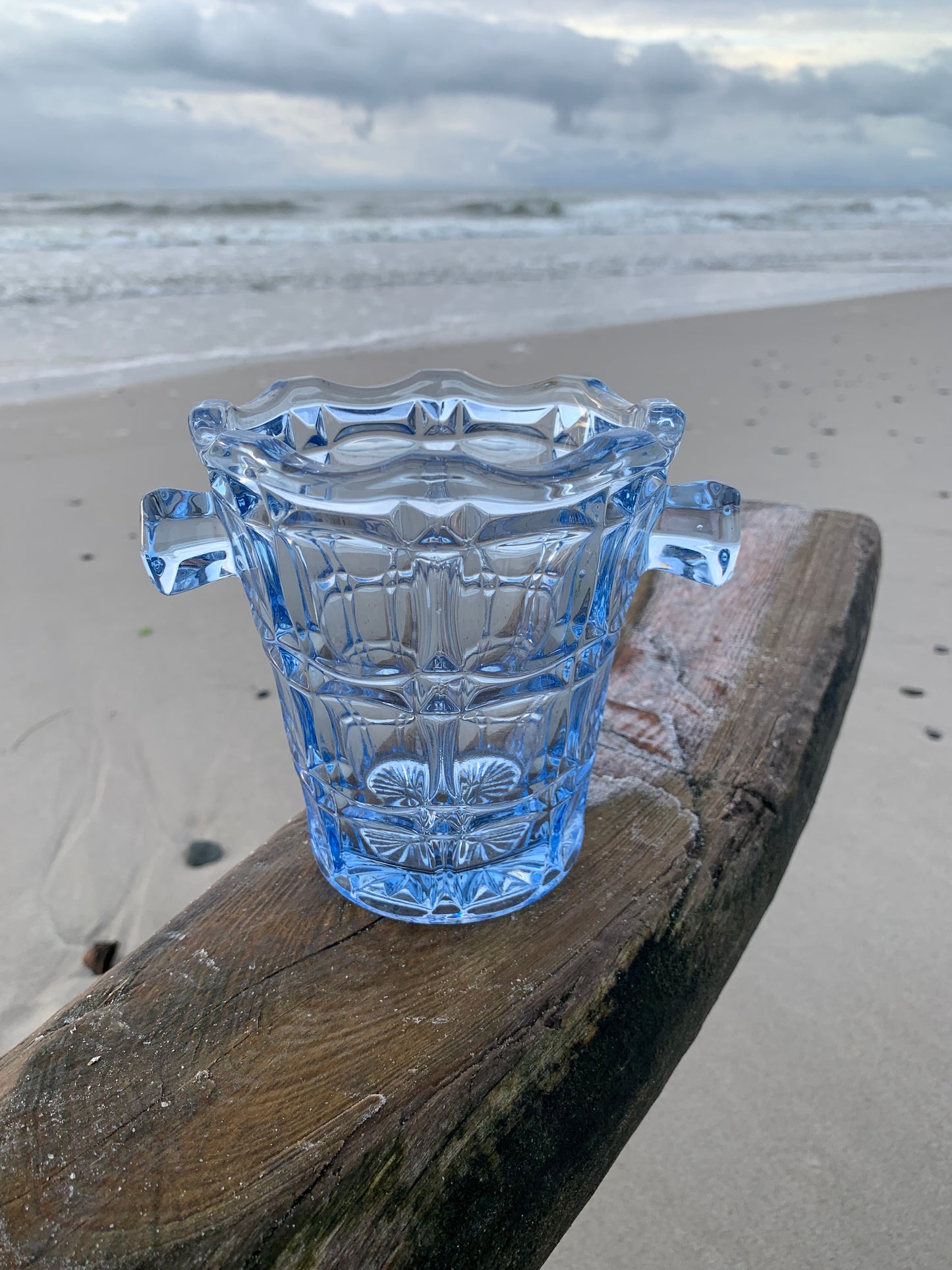 Isspand i glas - Blå