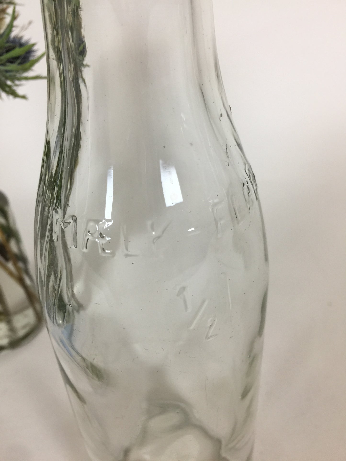 Gammel mælke og fløde flaske 1/2 liter