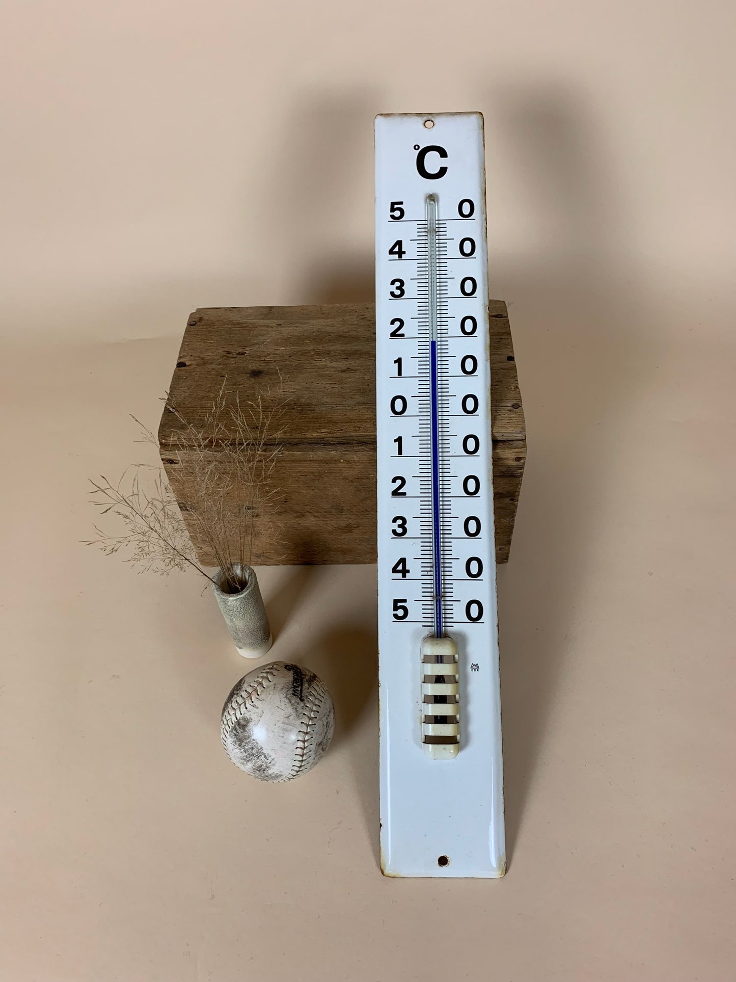 Skønt gammelt emaljetermometer