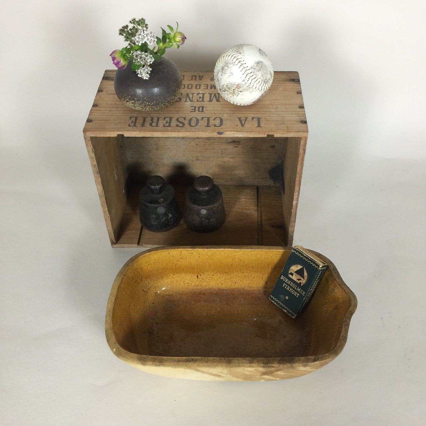 Råt gammelt fad - glaseret indvendigt