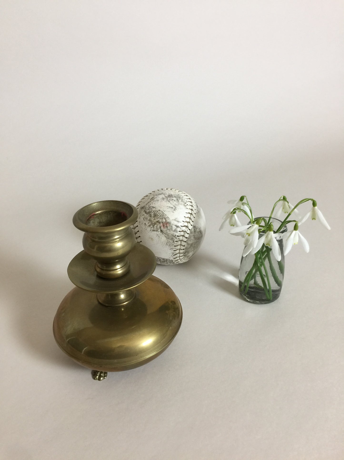 Skøn gammel messing lysestage