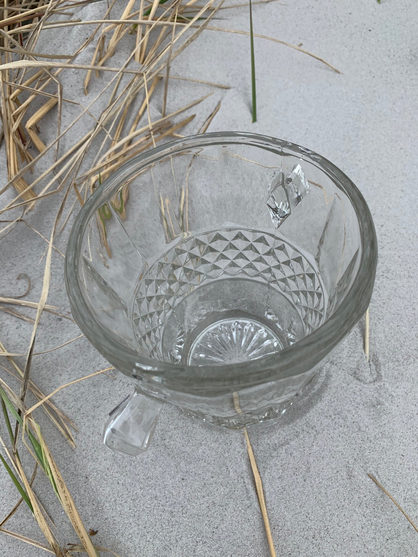 Isspand i glas med mønster