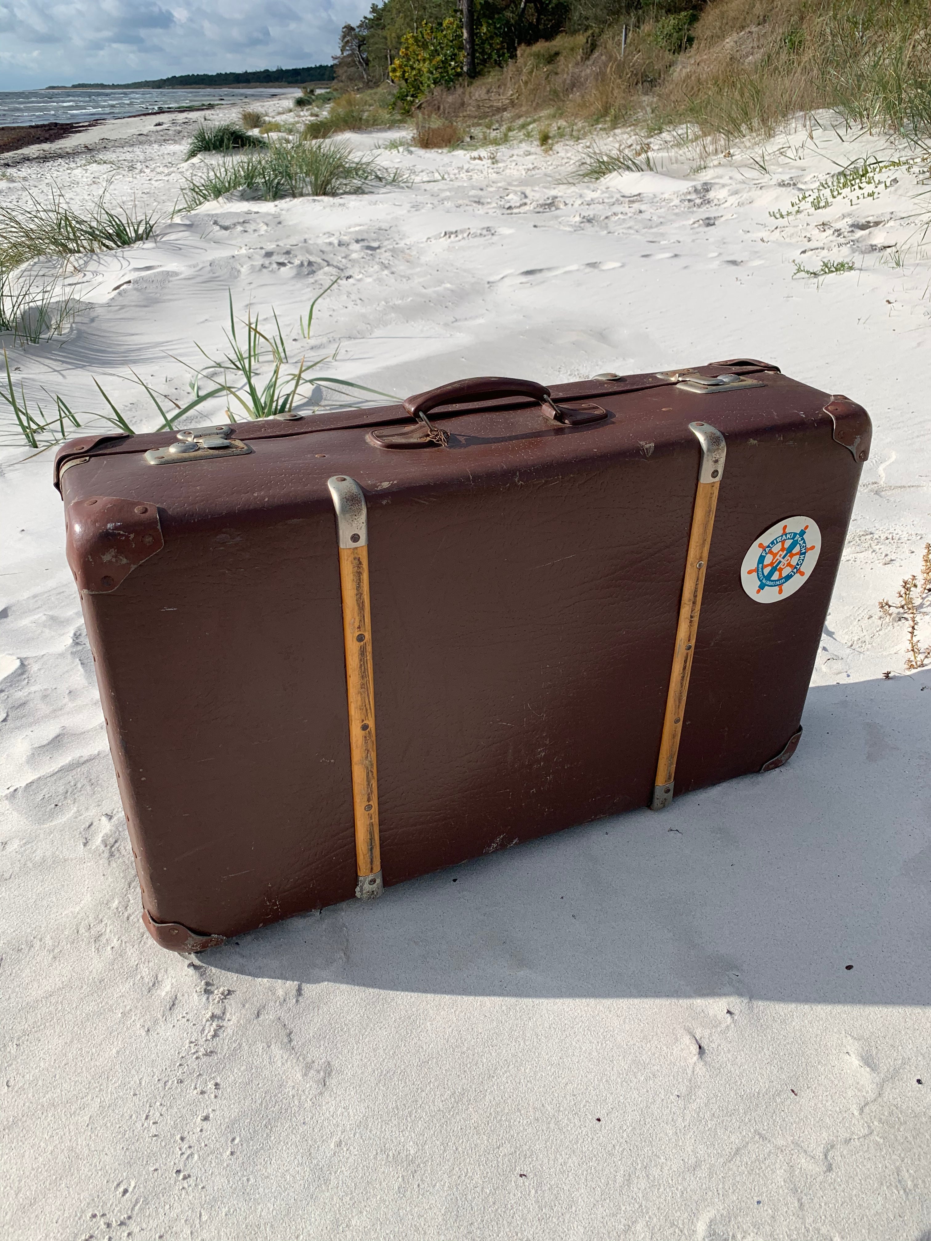 Helt tør Happening Elektrisk Skøn gammel kuffert med trælister – FRU DUE
