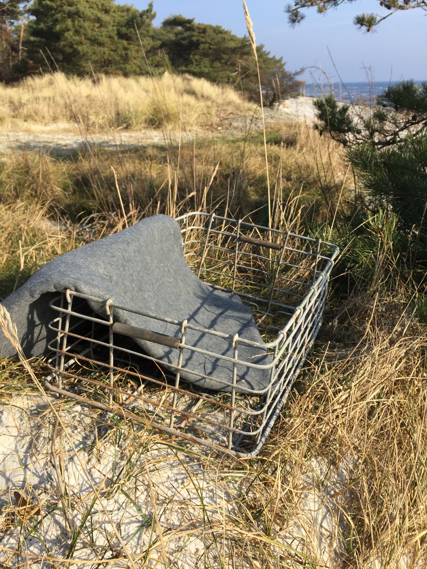 Skøn gammel trådkurv i metal