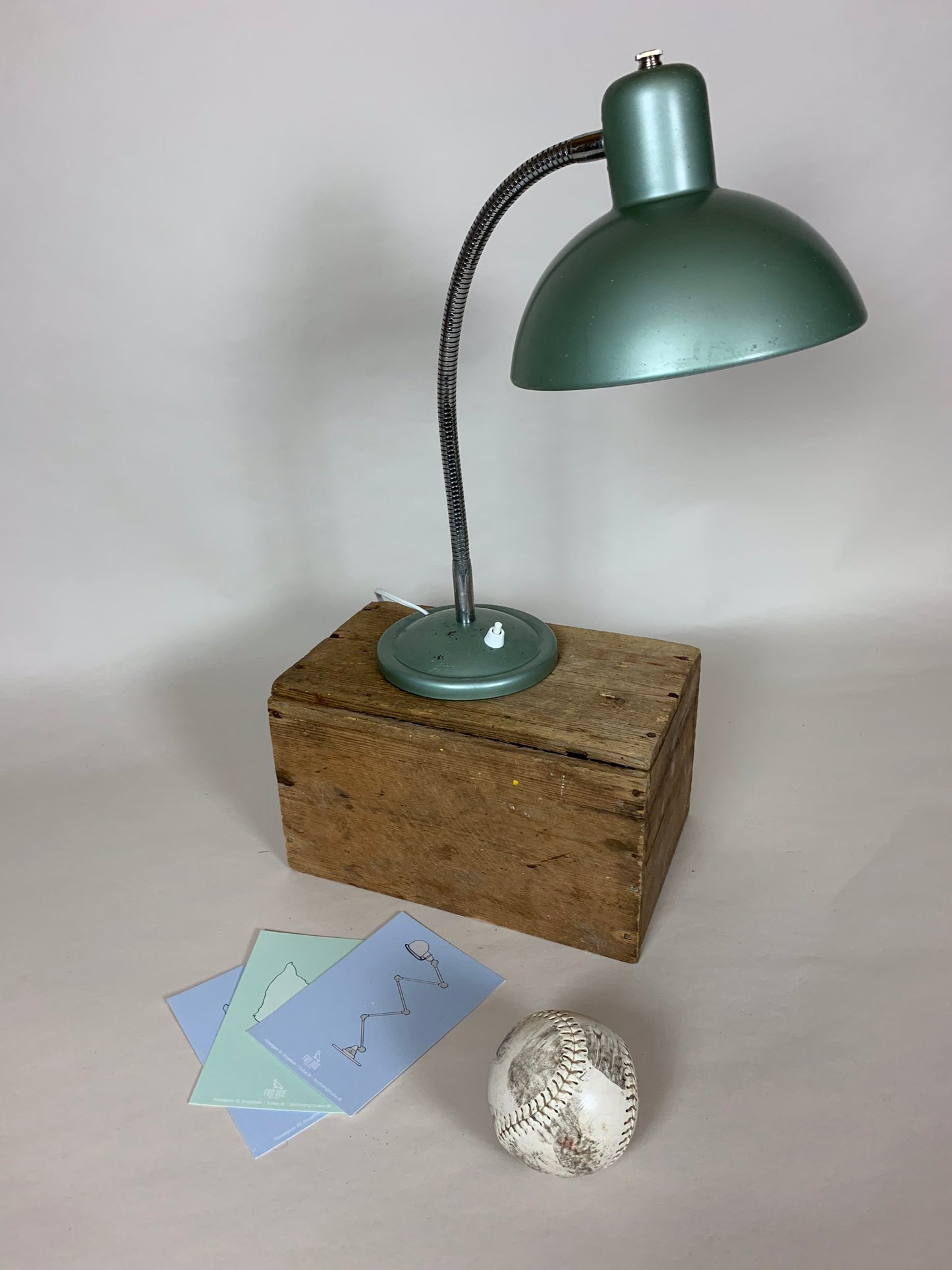Lækker grøn Fransk vintage bordlampe