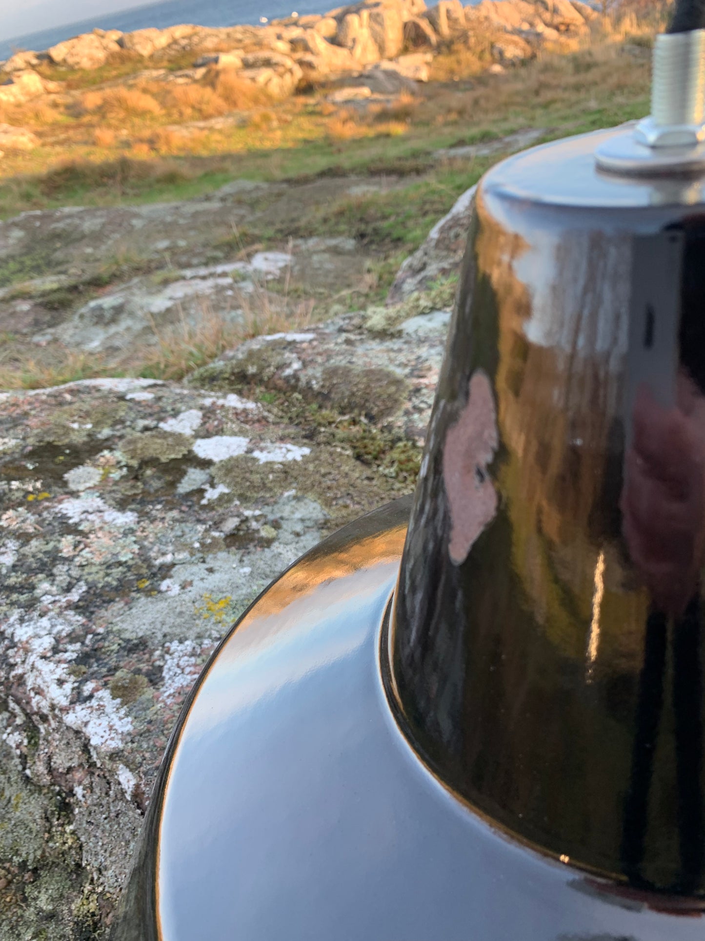 Værkstedslampe i emalje - Sort