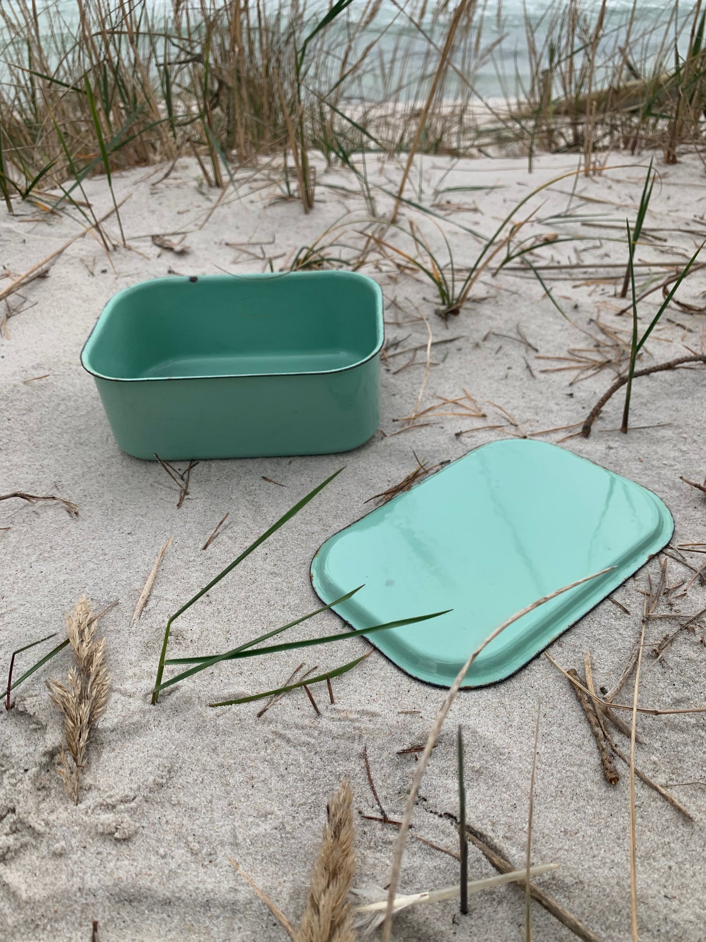 Glud og Marstrand emaljekasse med låg - Grøn