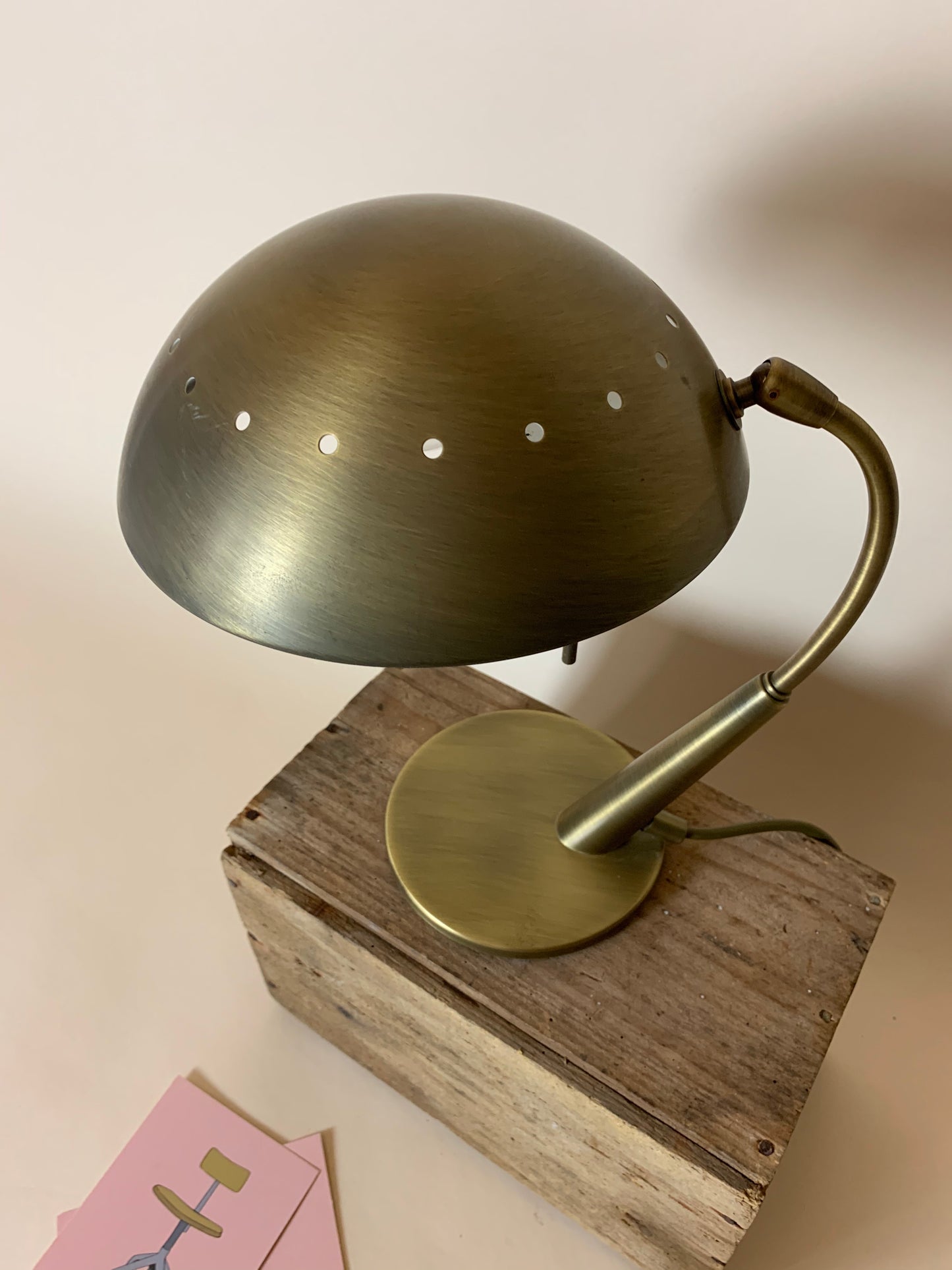 Hillebrand messinglampe med træksnor