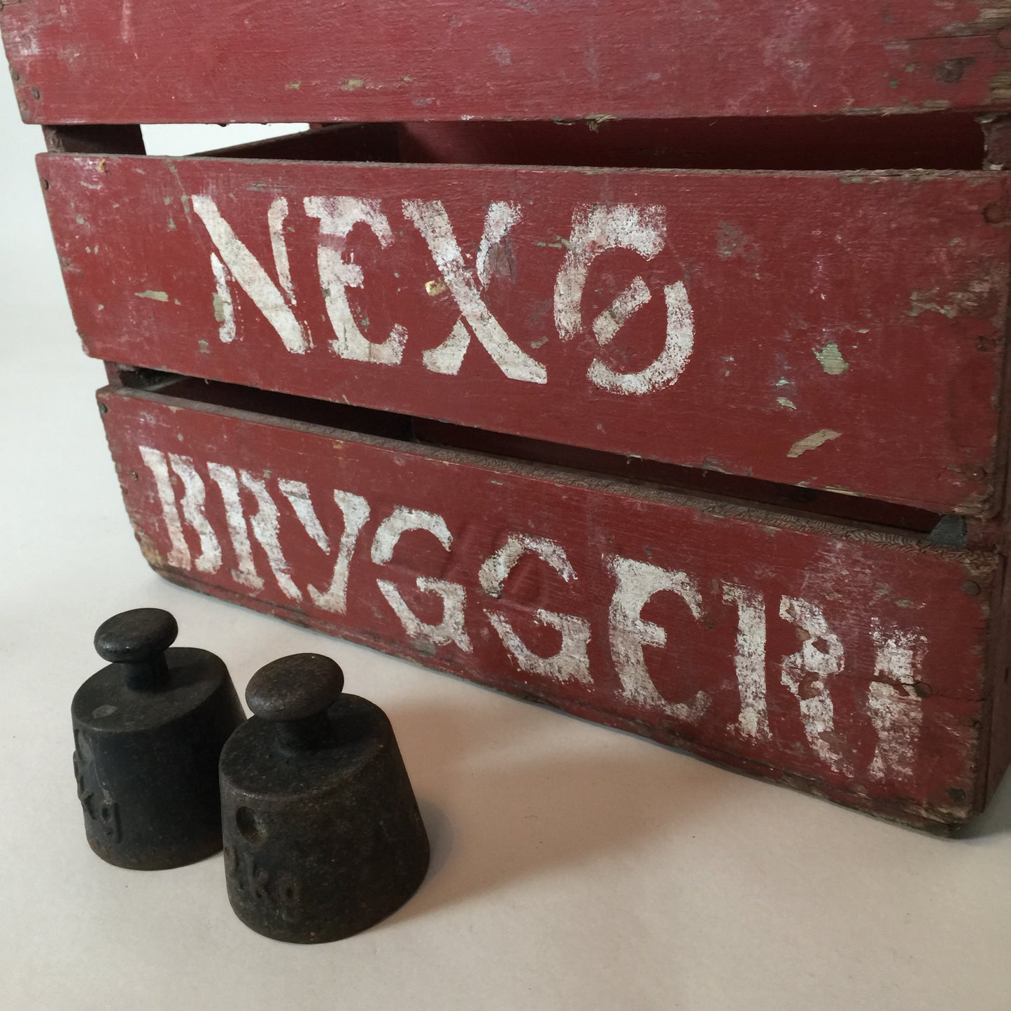 Skøn gammel trækasse til øl fra Nexø bryggeri