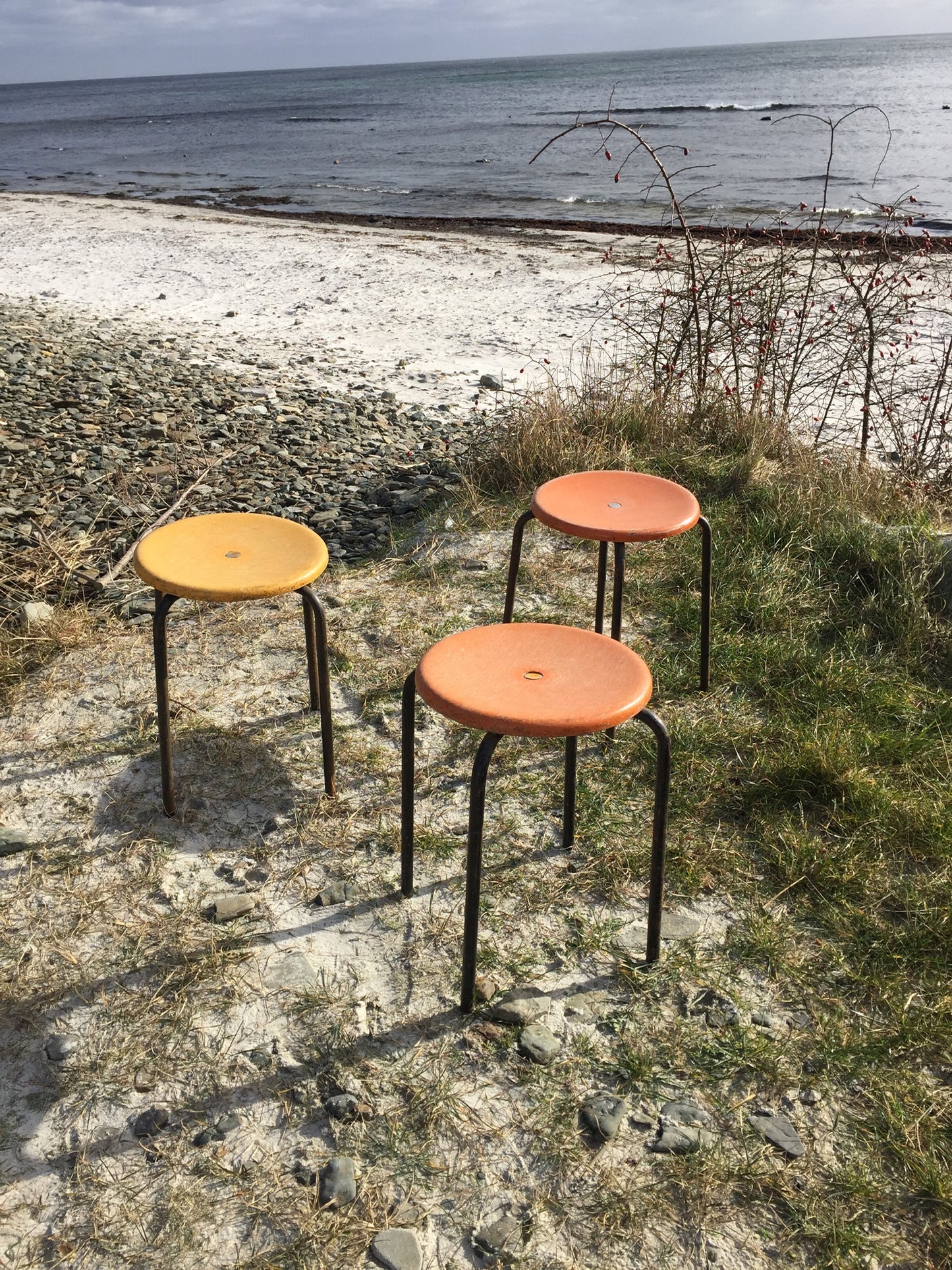 Glasfiber taburet med masser af patina