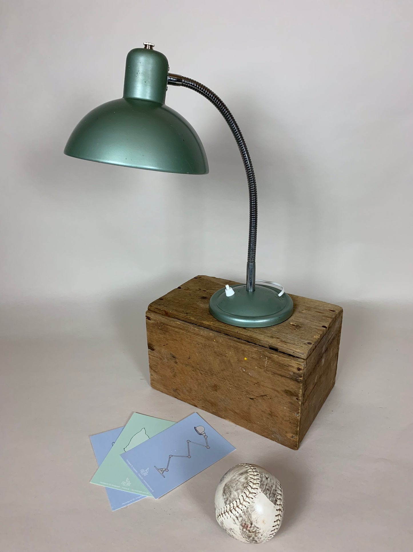Lækker grøn Fransk vintage bordlampe