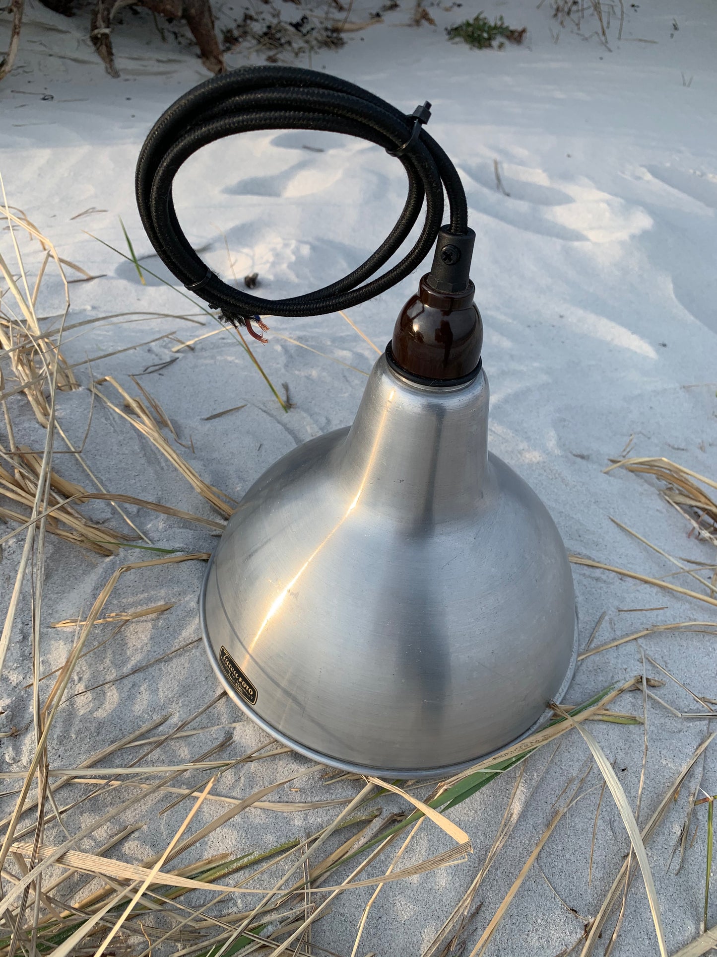 Industriel lampe med sjov detalje