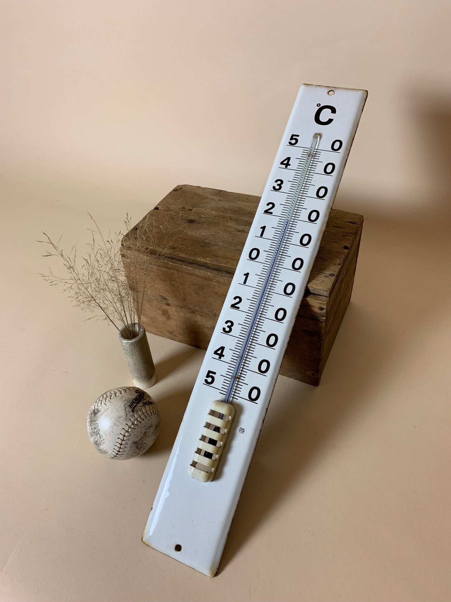 Skønt gammelt emaljetermometer