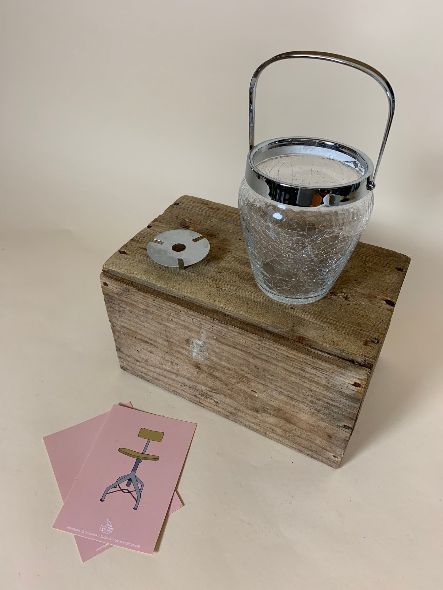 Isspand i glas med stålkant