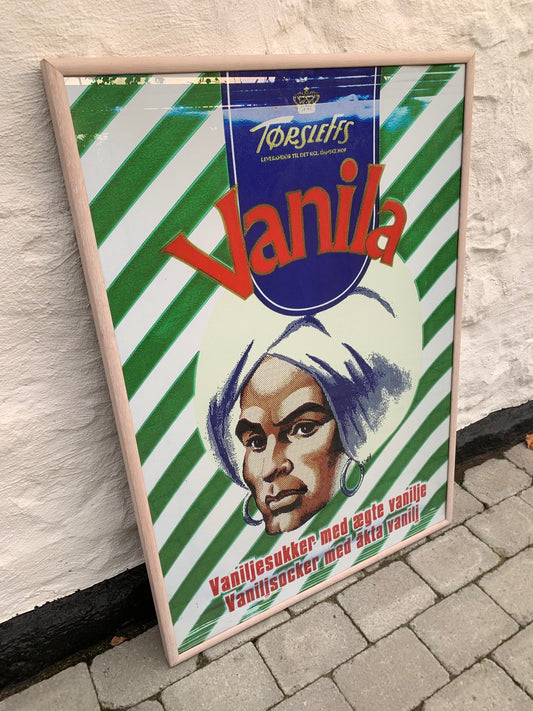 Skønt og stort vanila billede med ramme
